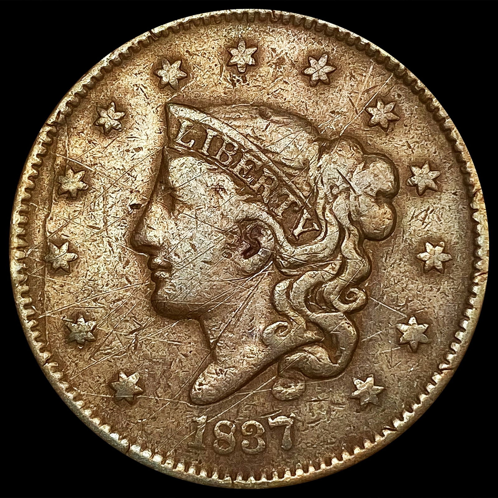 1837 Large Cent NICELY CIRCULATED (1 of 2)