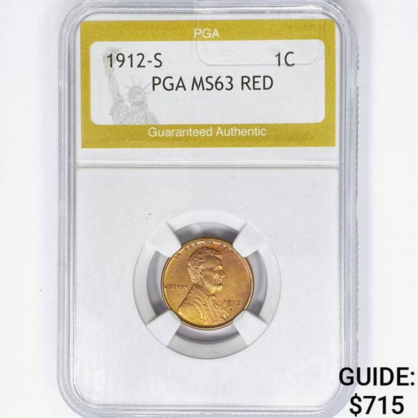 1912-S Wheat Cent PGA MS63 RED (1 of 2)