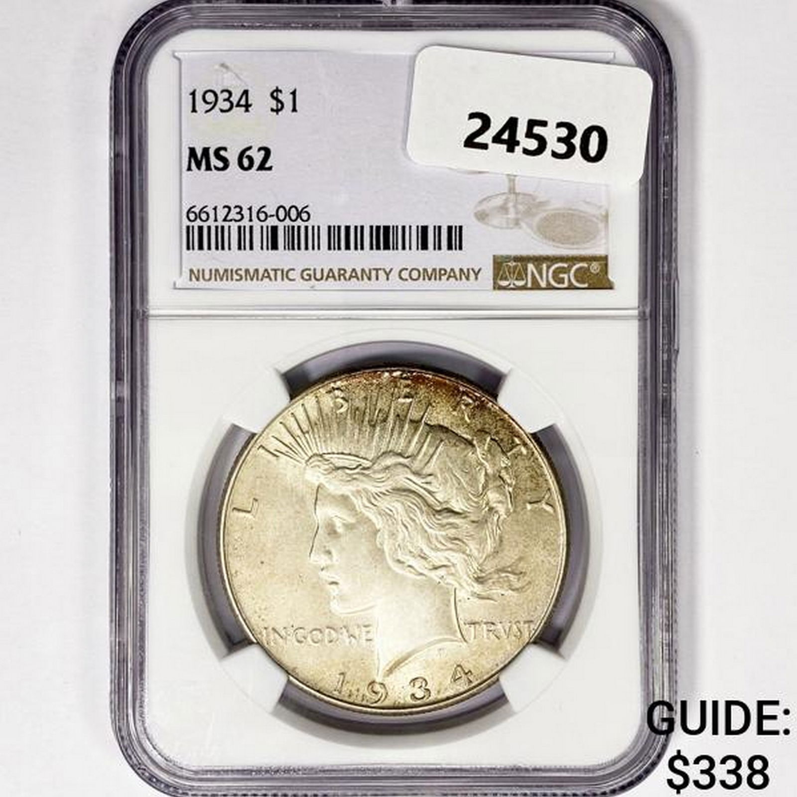 1934 Silver Peace Dollar NGC MS62 (1 of 2)