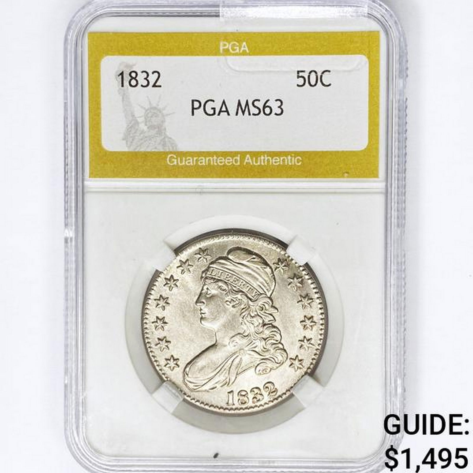 1832 Capped Bust Half Dollar PGA MS63 (1 of 2)
