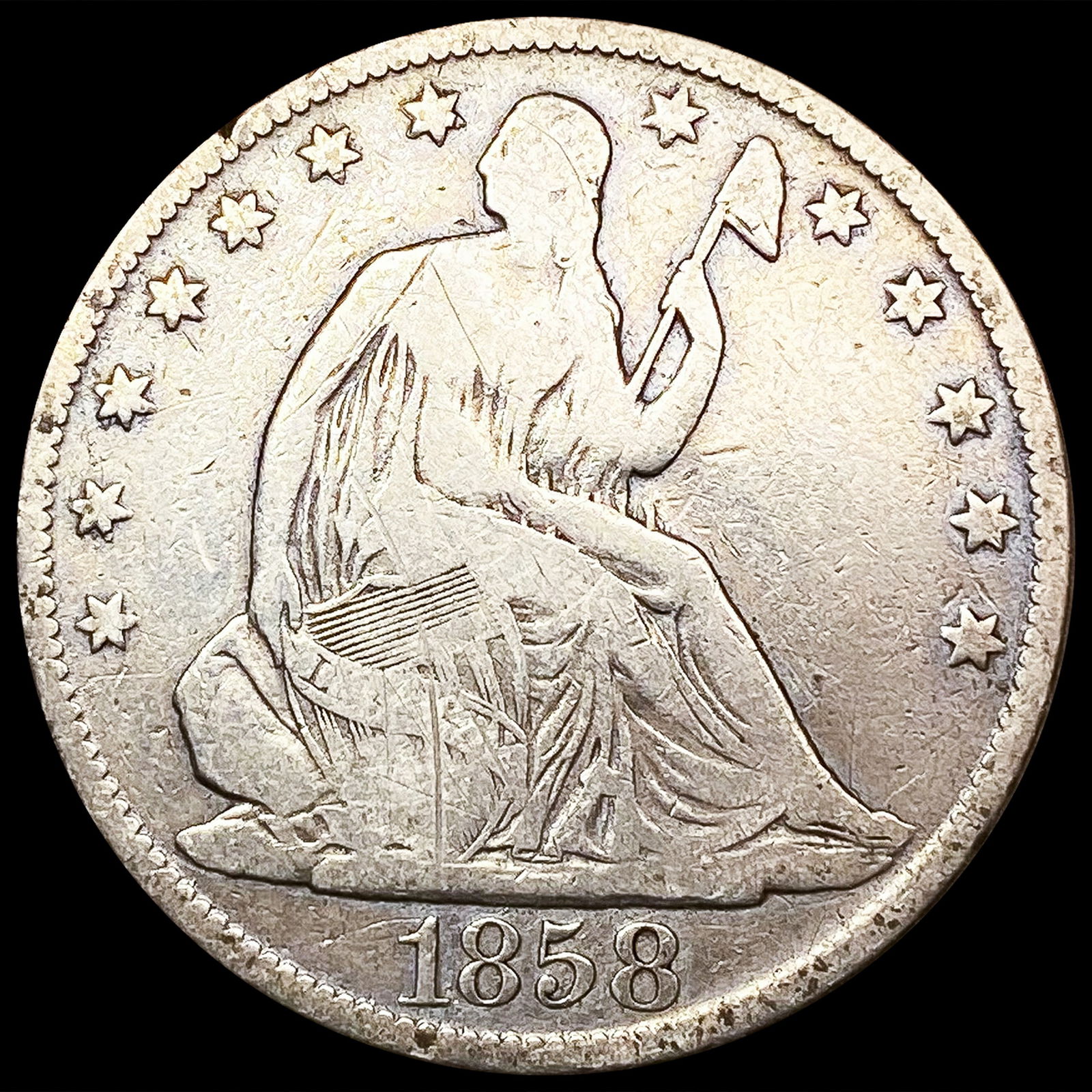 1858-O Seated Liberty Half Dollar NICELY CIRCULATE (1 of 2)