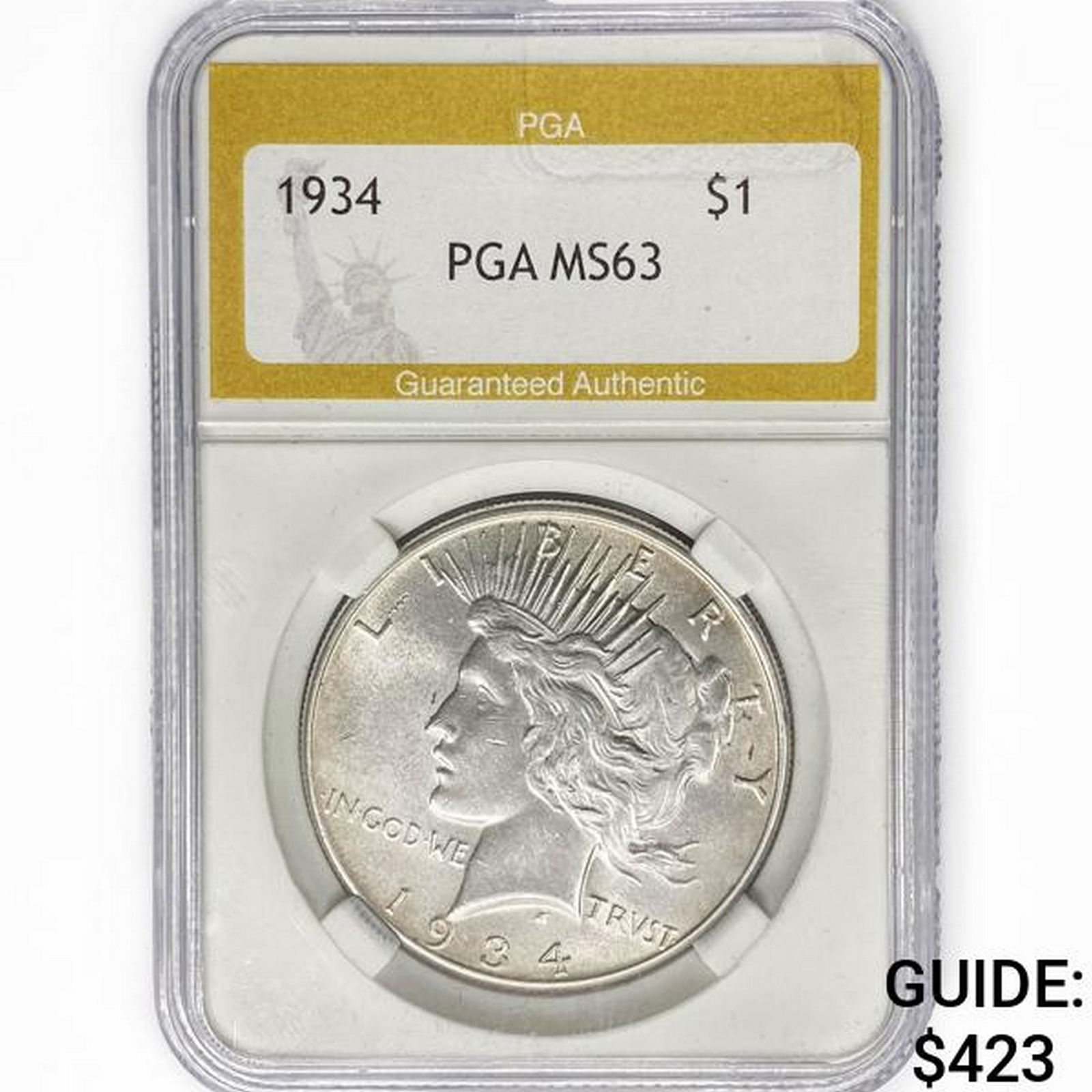 1934 Silver Peace Dollar PGA MS63 (1 of 2)