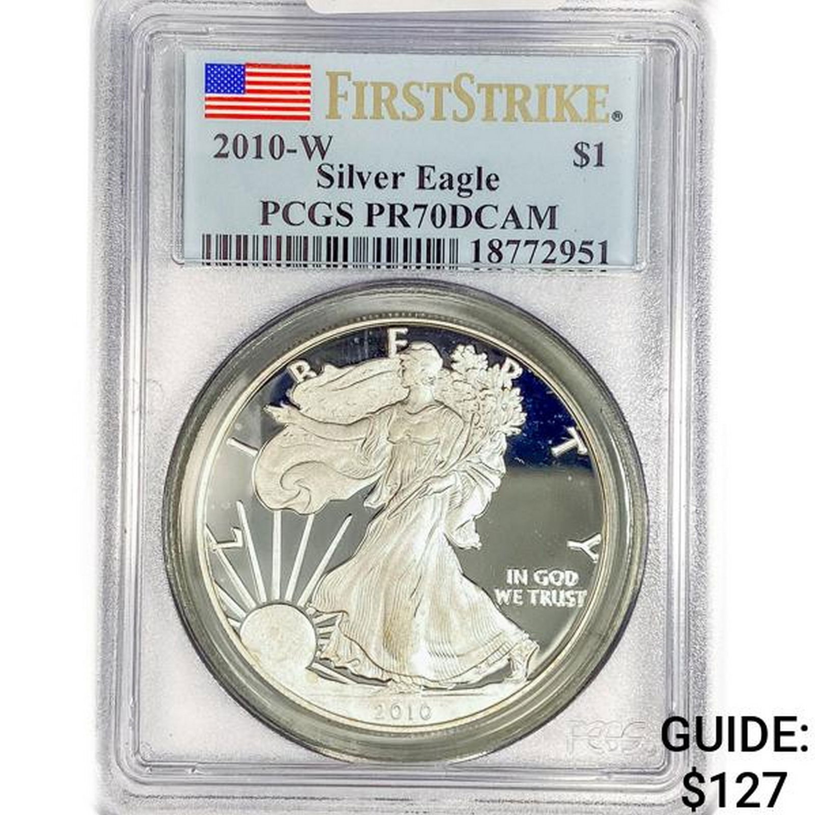 2010-W American 1oz Silver Eagle PCGS PR70 DCAM (1 of 2)