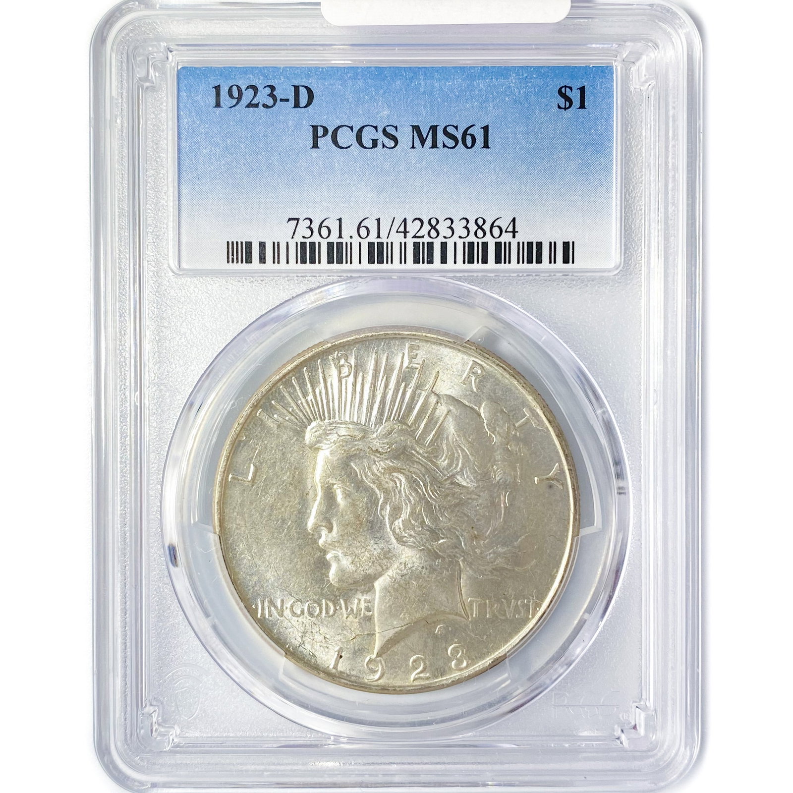 1923-D Silver Peace Dollar PCGS MS61 (1 of 2)