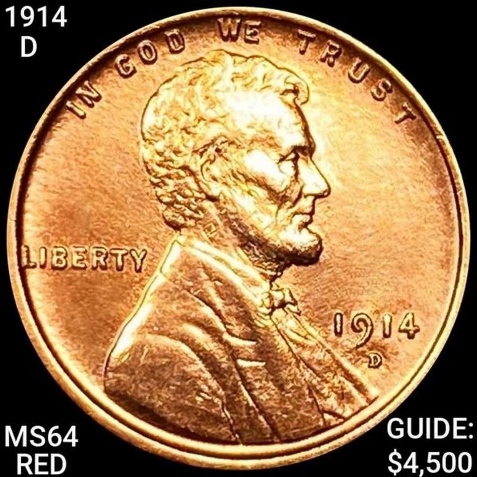 1914-D Wheat Cent HIGH GRADE + (1 of 2)