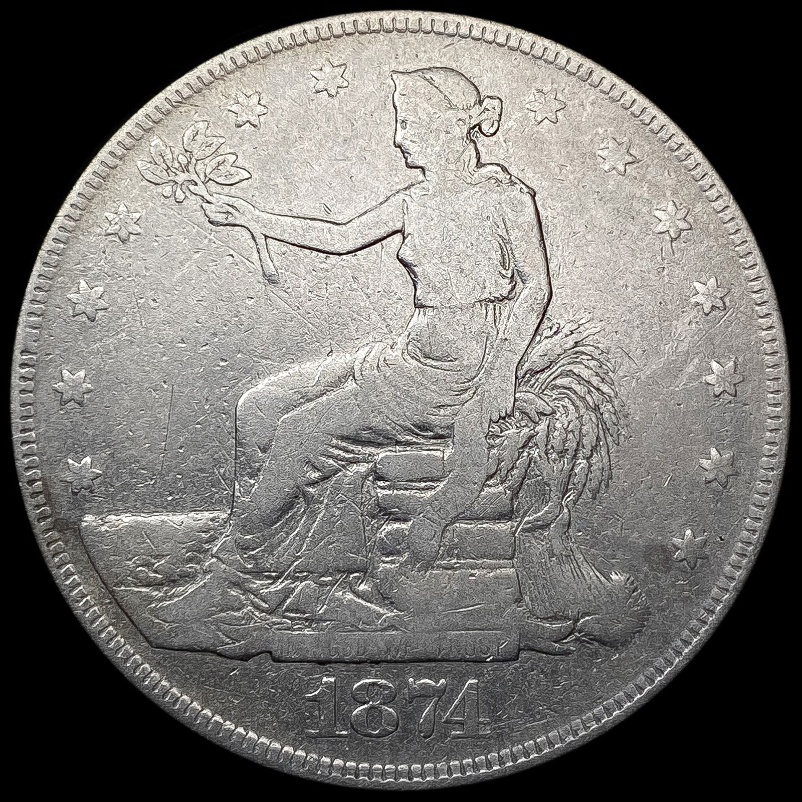 1874 Silver Trade Dollar NICELY CIRCULATED (1 of 2)