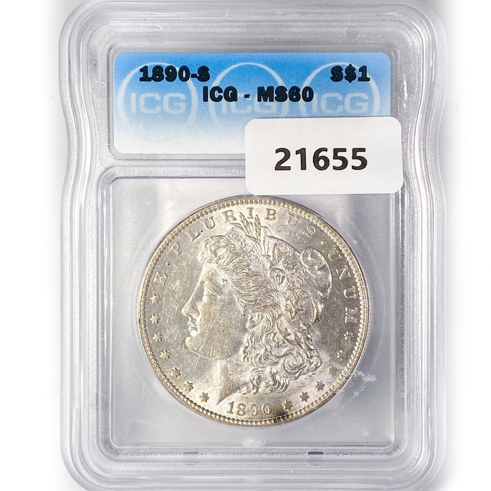 1890-S Morgan Silver Dollar ICG MS60 (1 of 2)