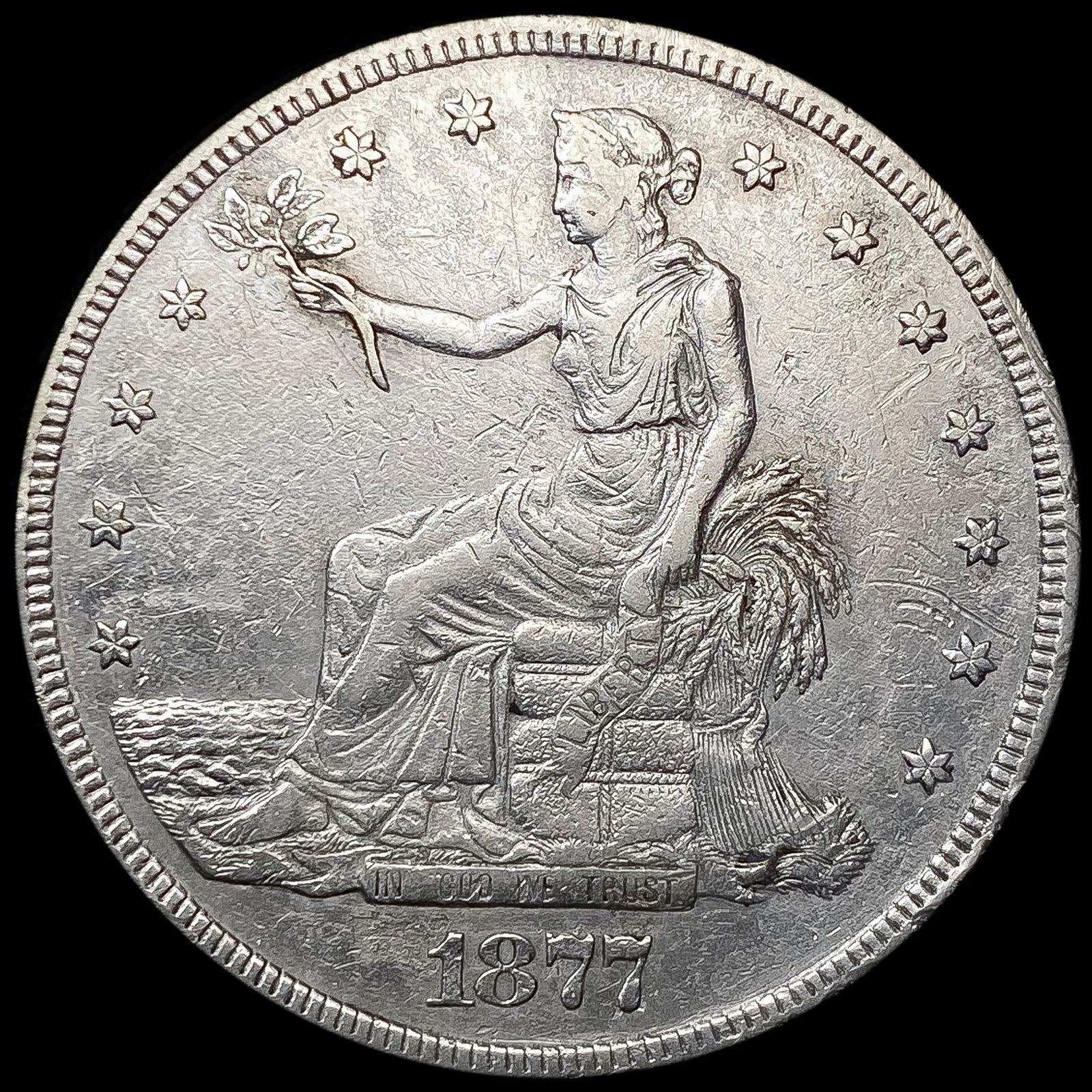 1877-S Silver Trade Dollar NEARLY UNCIRCULATED (1 of 2)