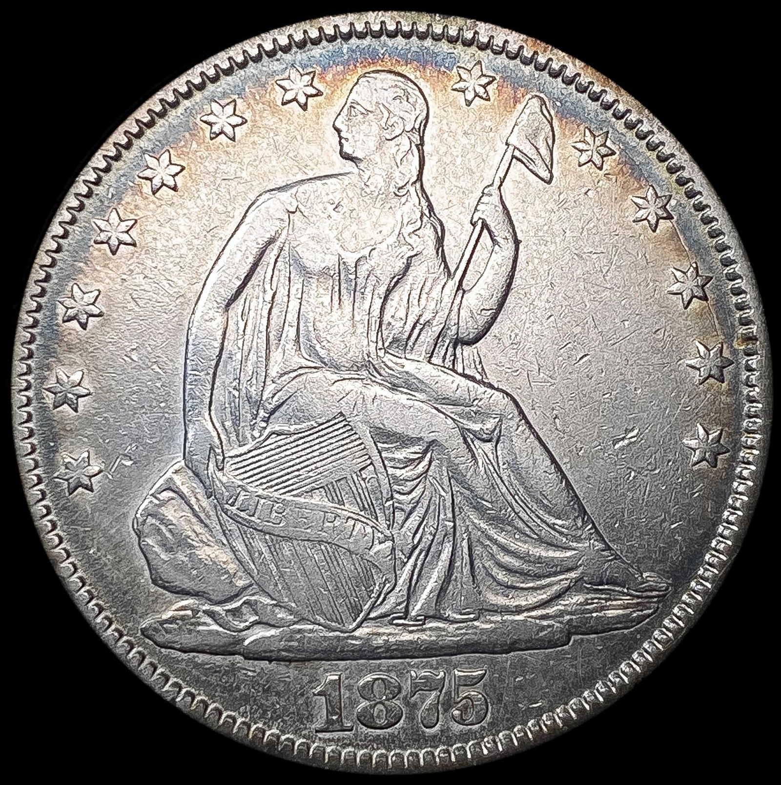 1875 Seated Liberty Half Dollar CLOSELY UNCIRCULAT (1 of 2)