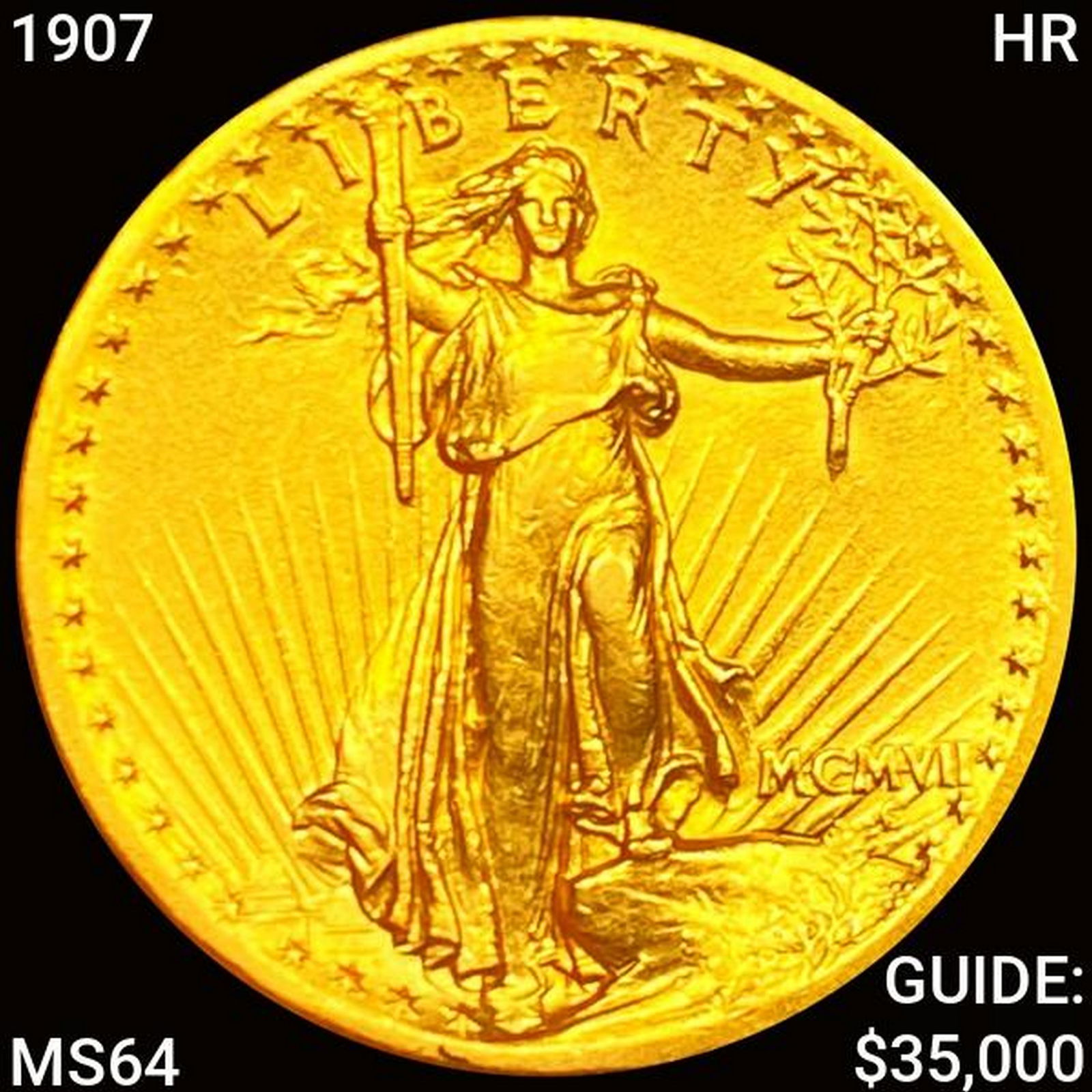 1907 HR $20 Gold Double Eagle CHOICE BU (1 of 2)