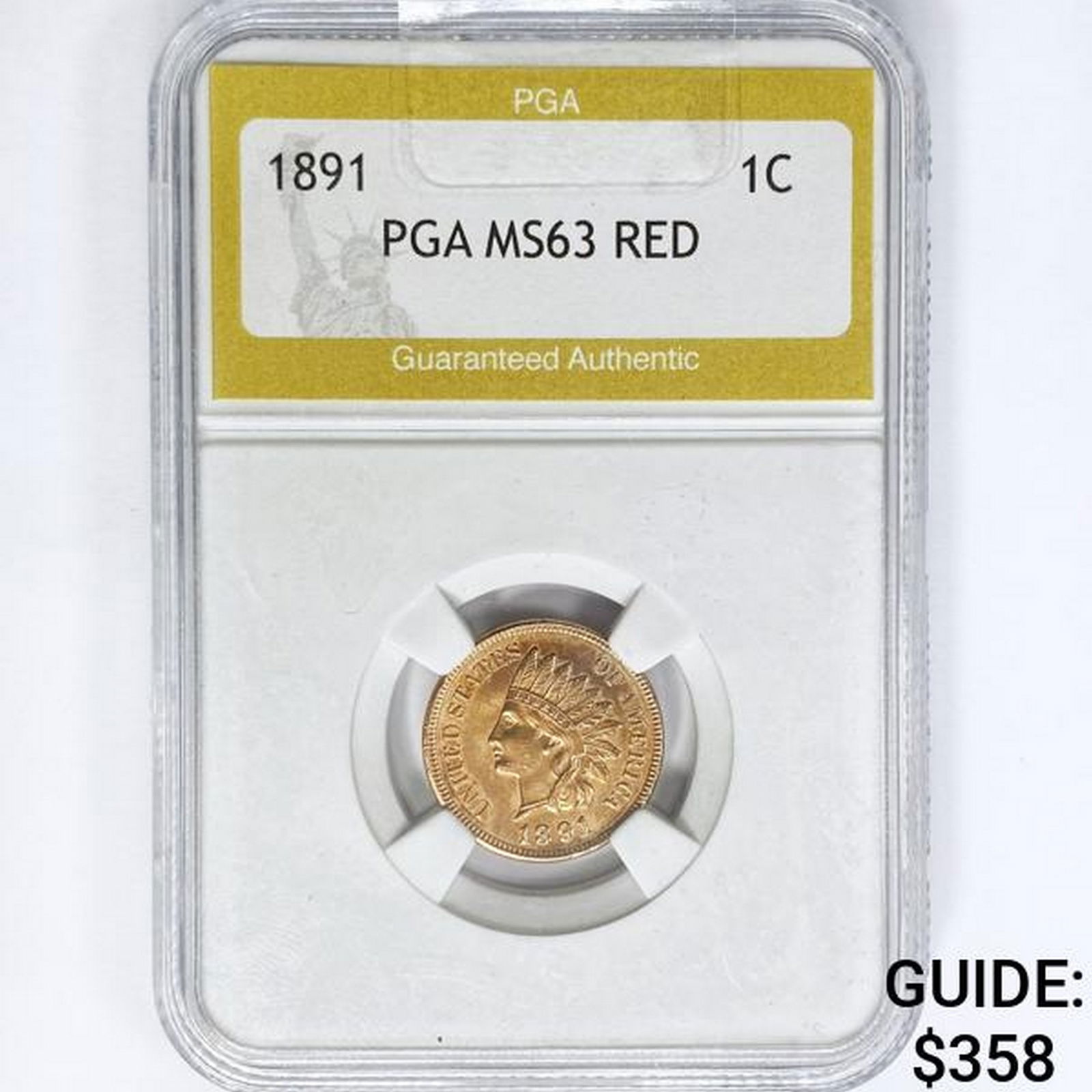 1891 Indian Head Cent PGA MS63 RED (1 of 2)