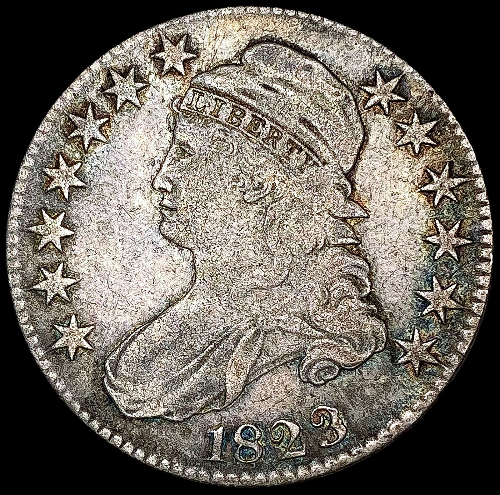 1823 Ugly 3 Capped Bust Half Dollar NICELY CIRCULA (1 of 2)