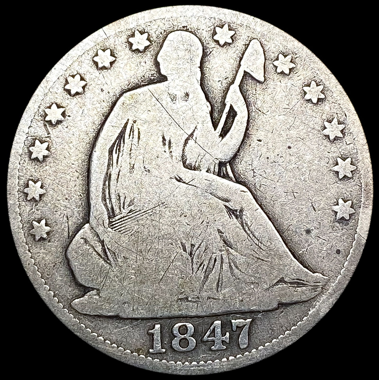 1847 Seated Liberty Half Dollar NICELY CIRCULATED (1 of 2)