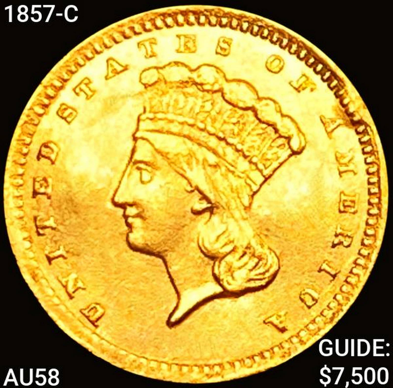1857c Rare Gold Dollar Auction