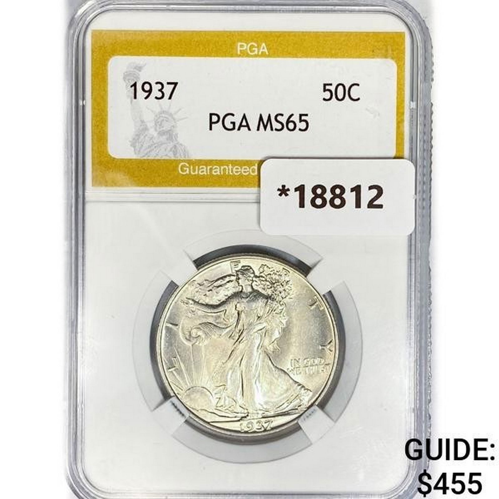 1937 Walking Liberty Half Dollar PGA MS65 (1 of 2)