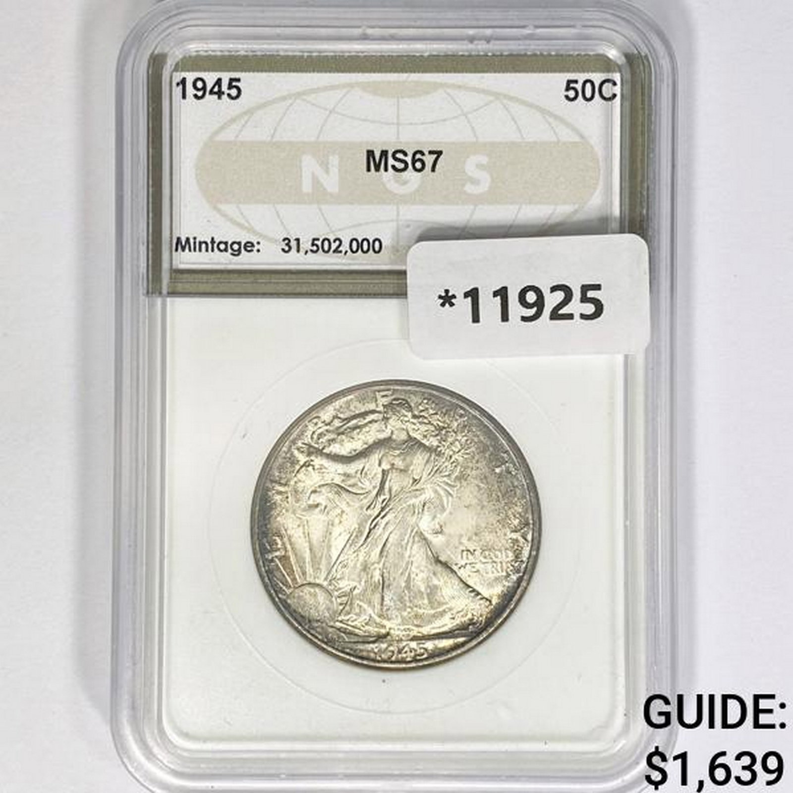 1945 Walking Liberty Half Dollar NGS MS67: 1945 Walking Liberty Half Dollar NGS MS67