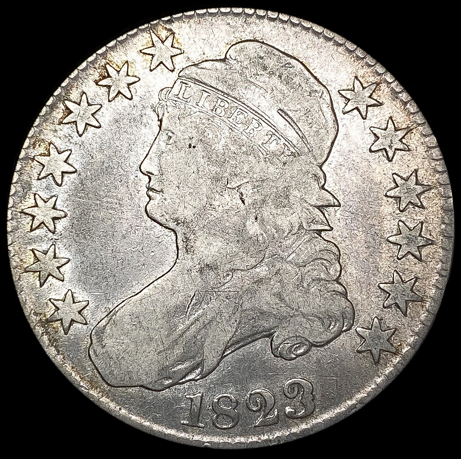 1823 Ugly 3 Capped Bust Half Dollar NICELY CIRCULA (1 of 2)