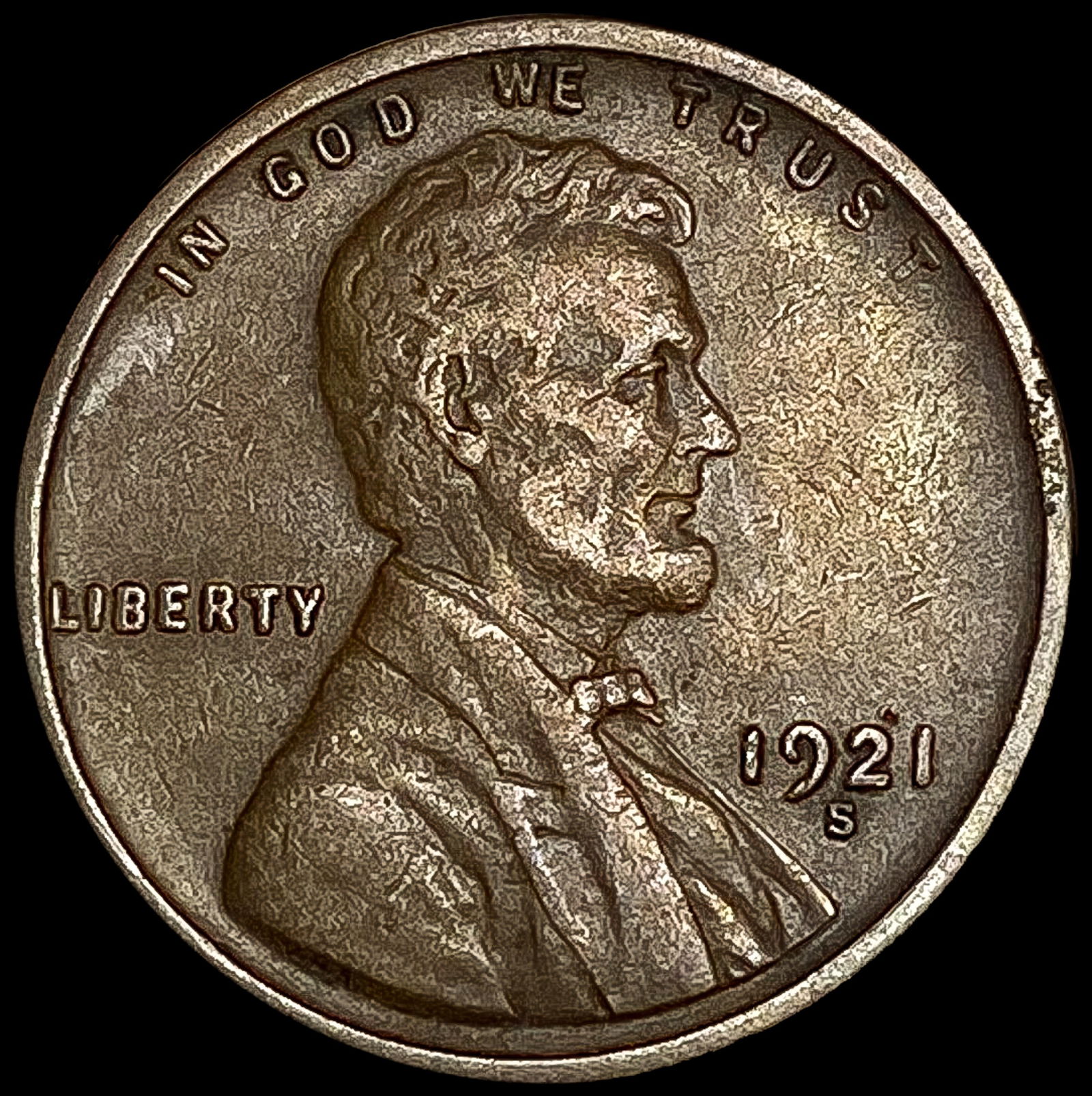 1921-S Wheat Cent CLOSELY UNCIRCULATED (1 of 2)