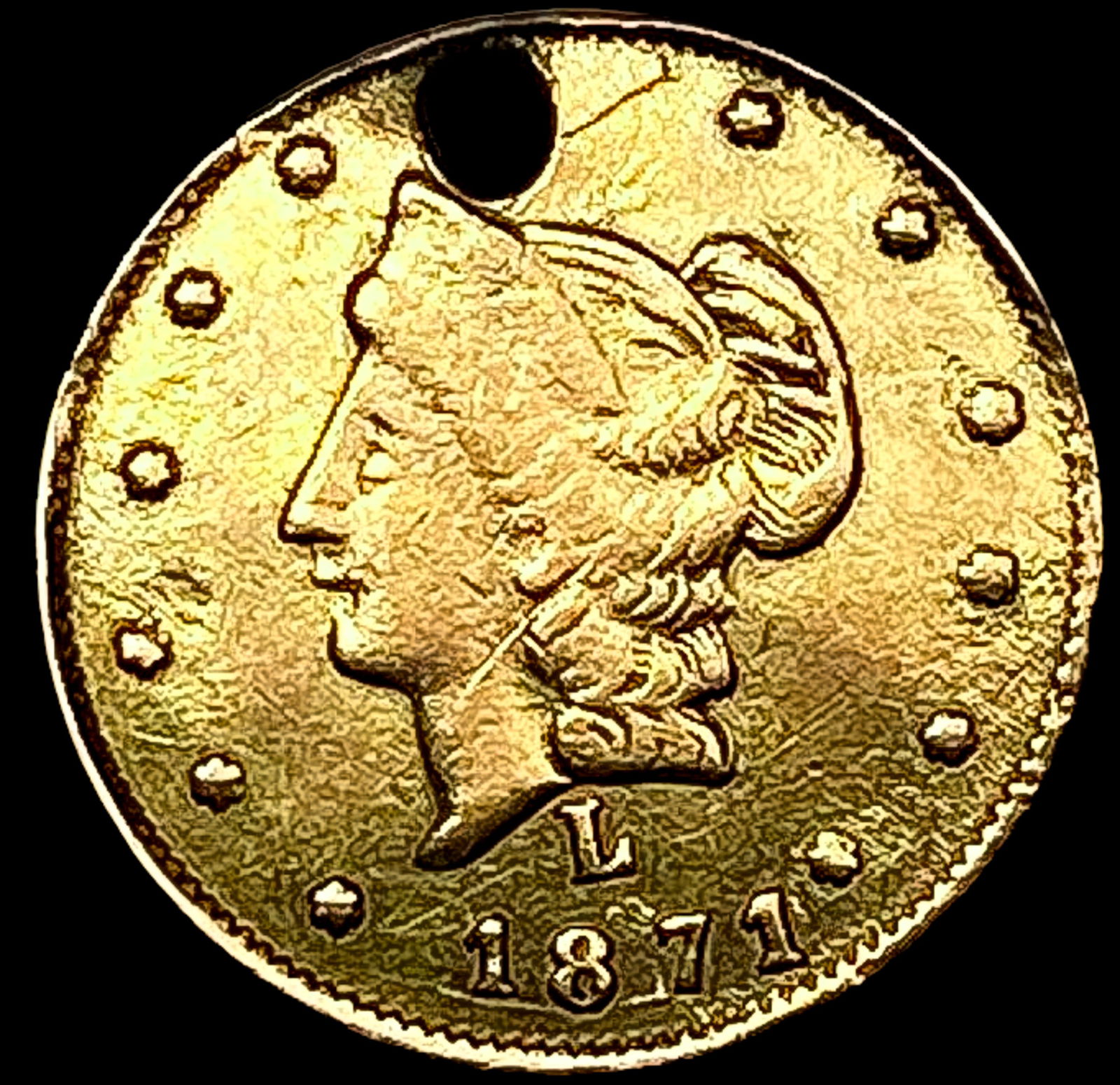 1871 Round California Gold Half Dollar HIGH GRADE (1 of 2)