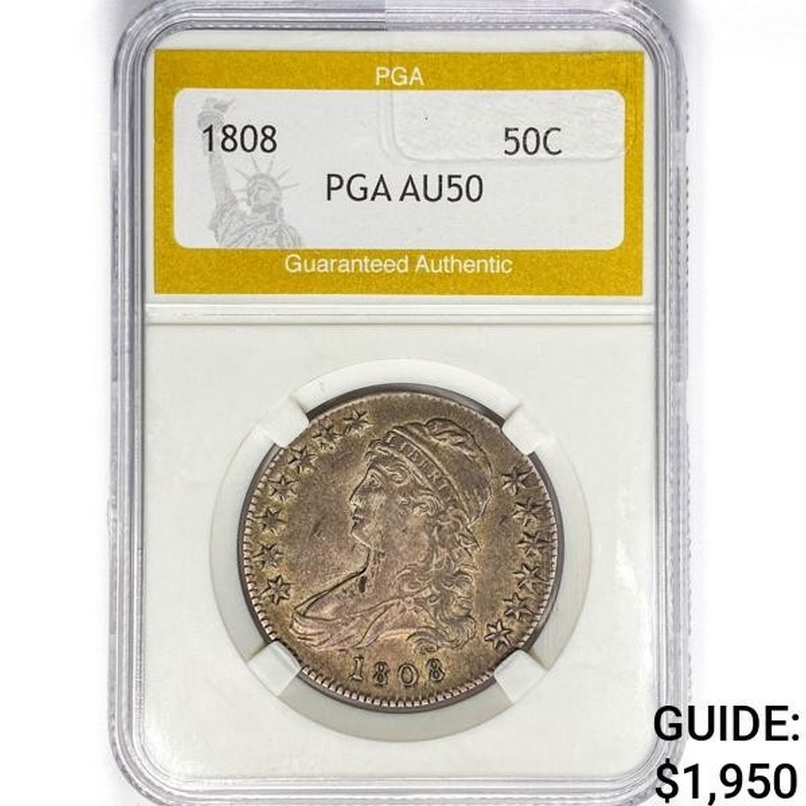 1808 Capped Bust Half Dollar PGA AU50 (1 of 2)