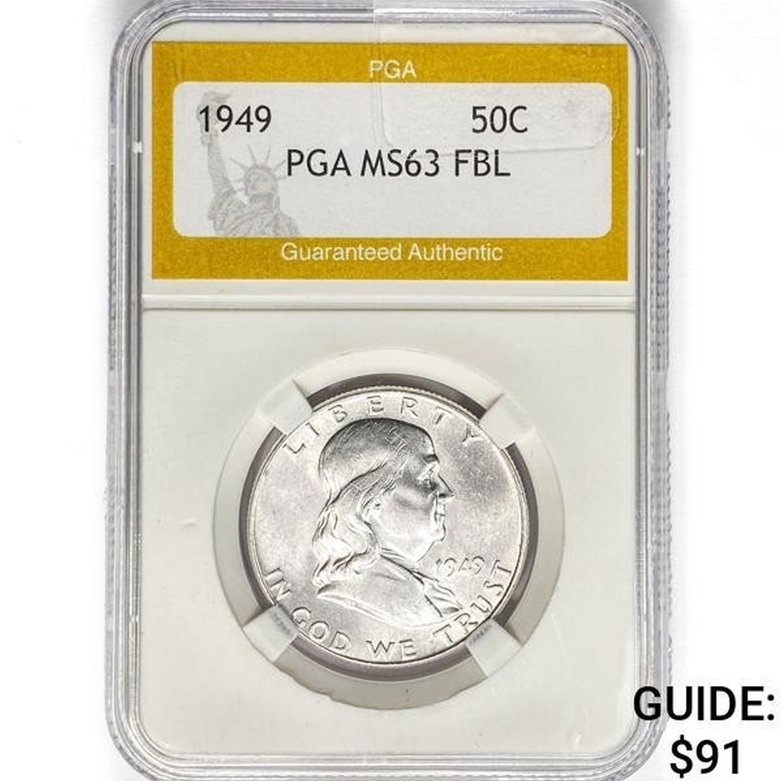 1949 Franklin Half Dollar PGA MS63 FBL (1 of 2)