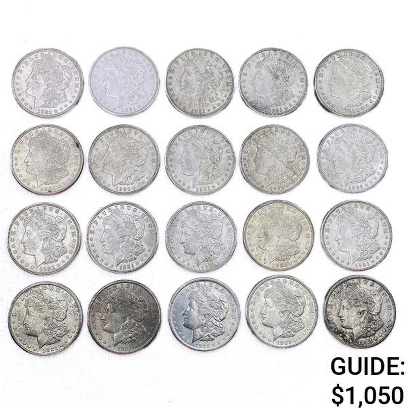 1921 S / D Morgan Silver Dollars (20 Coins) (1 of 2)