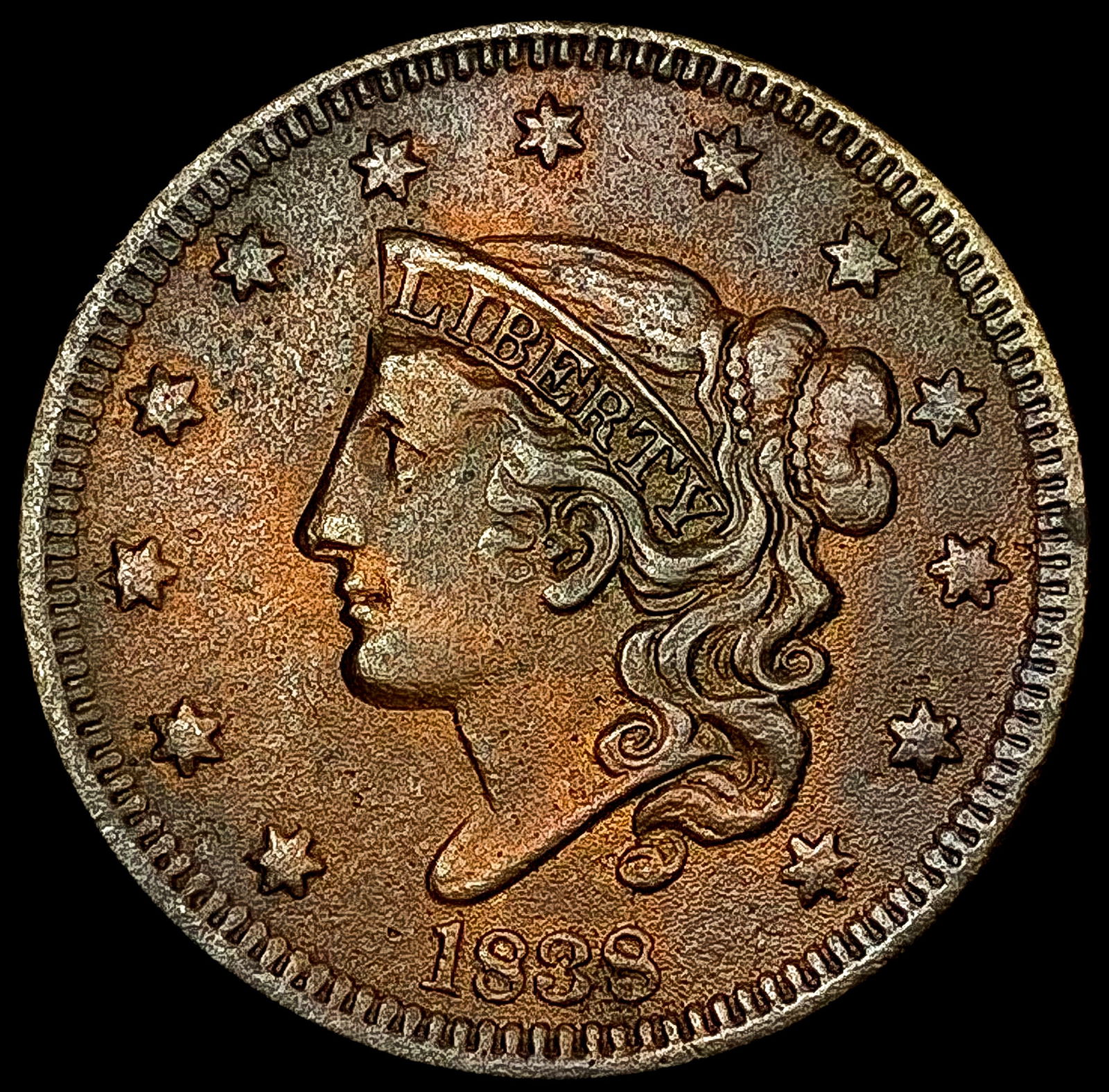 1838 Braided Hair Large Cent CLOSELY UNCIRCULATED (1 of 2)