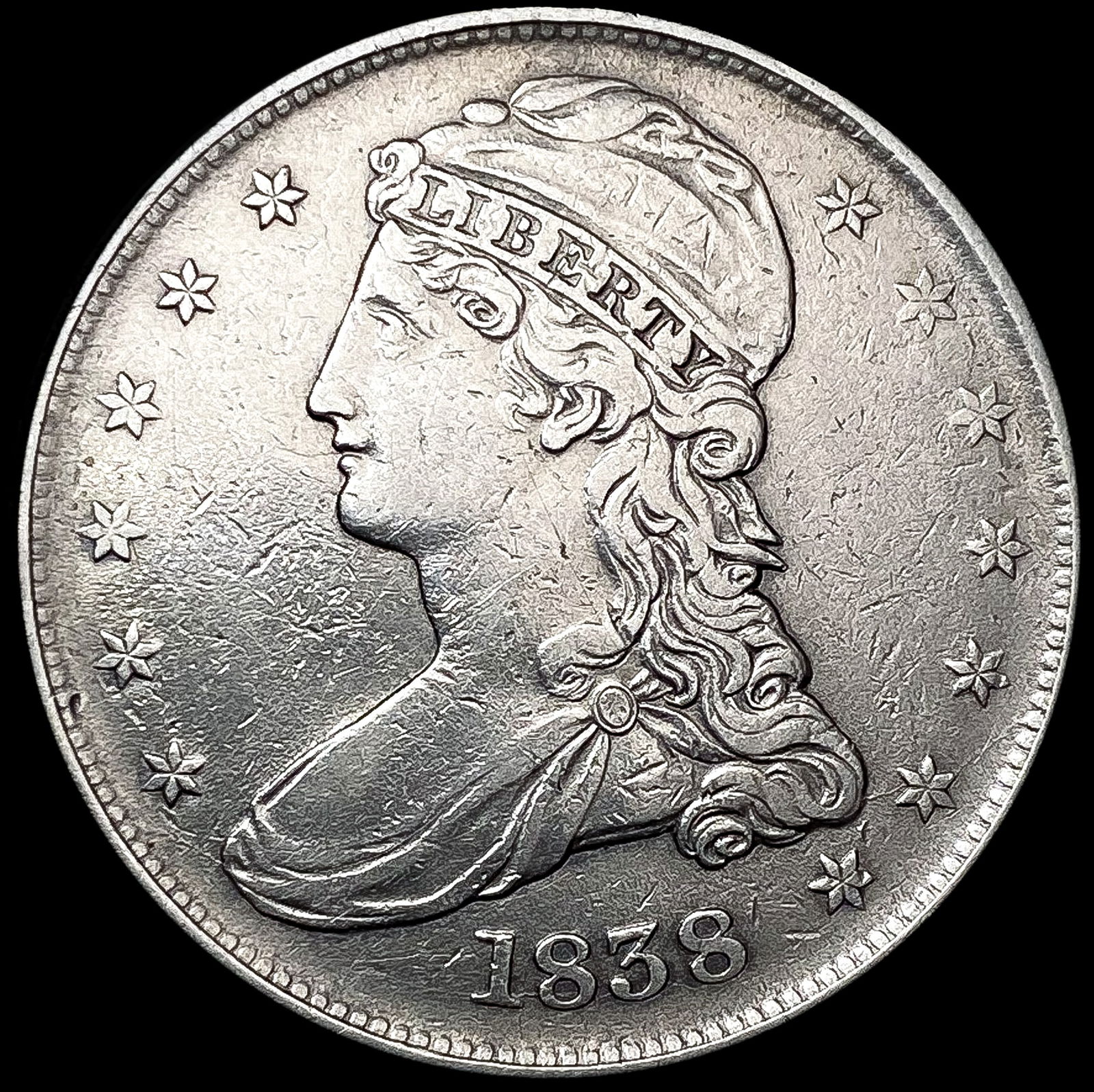 1838 Capped Bust Half Dollar CLOSELY UNCIRCULATED (1 of 2)