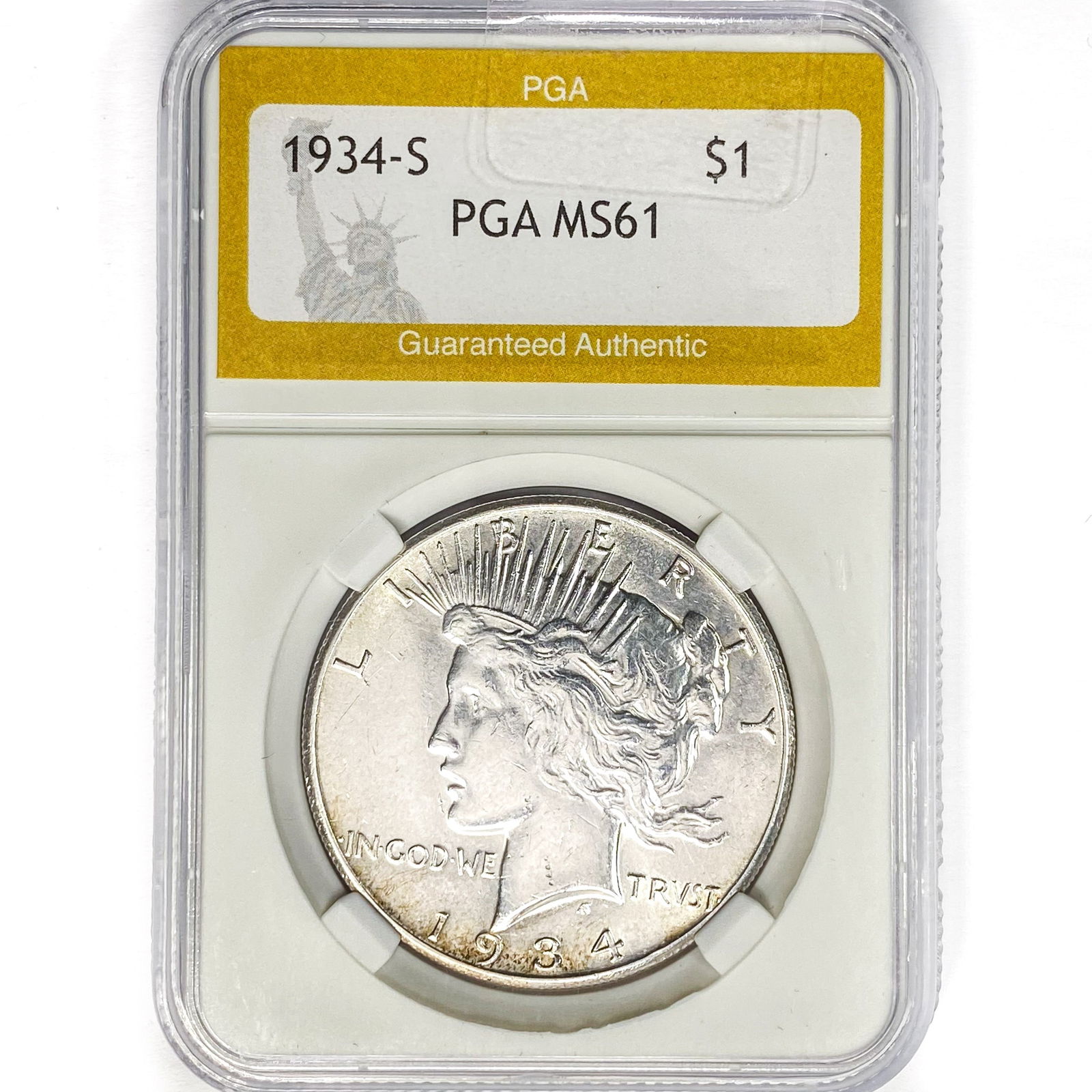 1934-S Silver Peace Dollar PGA MS61 (1 of 2)