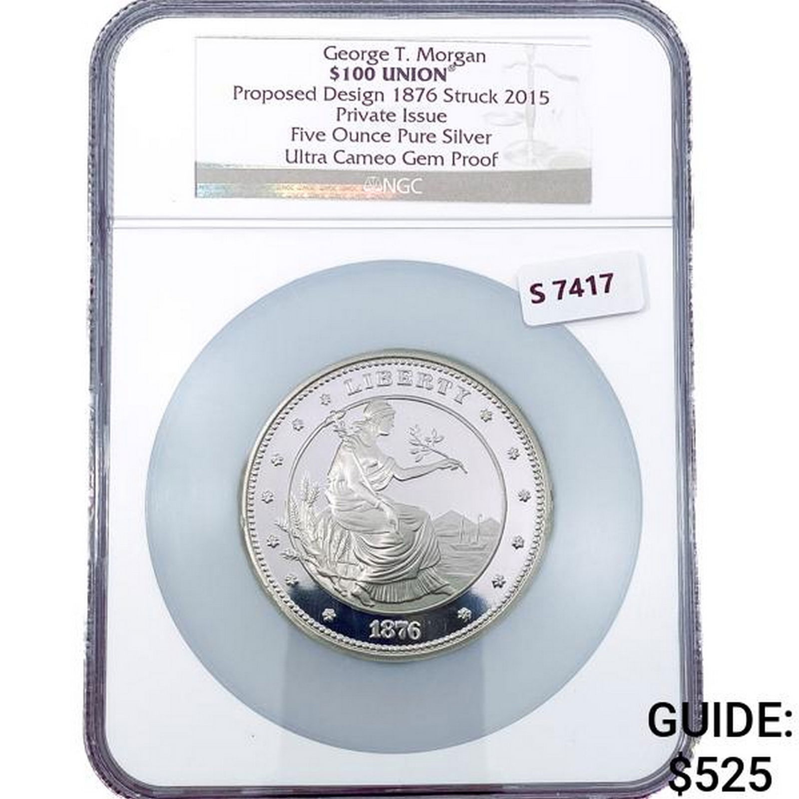2015 Union $100 5oz Silver Round NGC GEM PR UC (1 of 2)