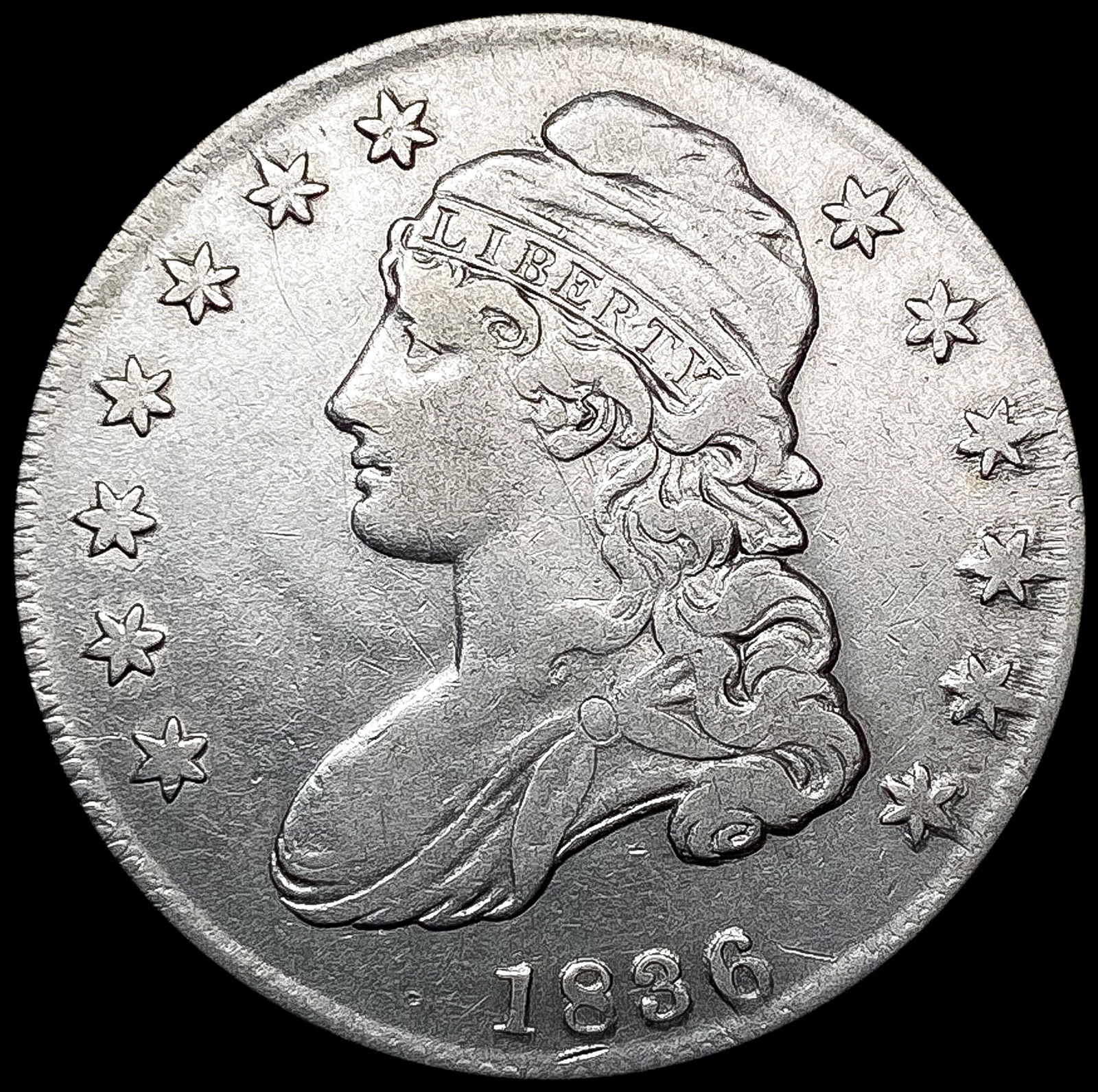 1836 Capped Bust Half Dollar LIGHTLY CIRCULATED (1 of 2)