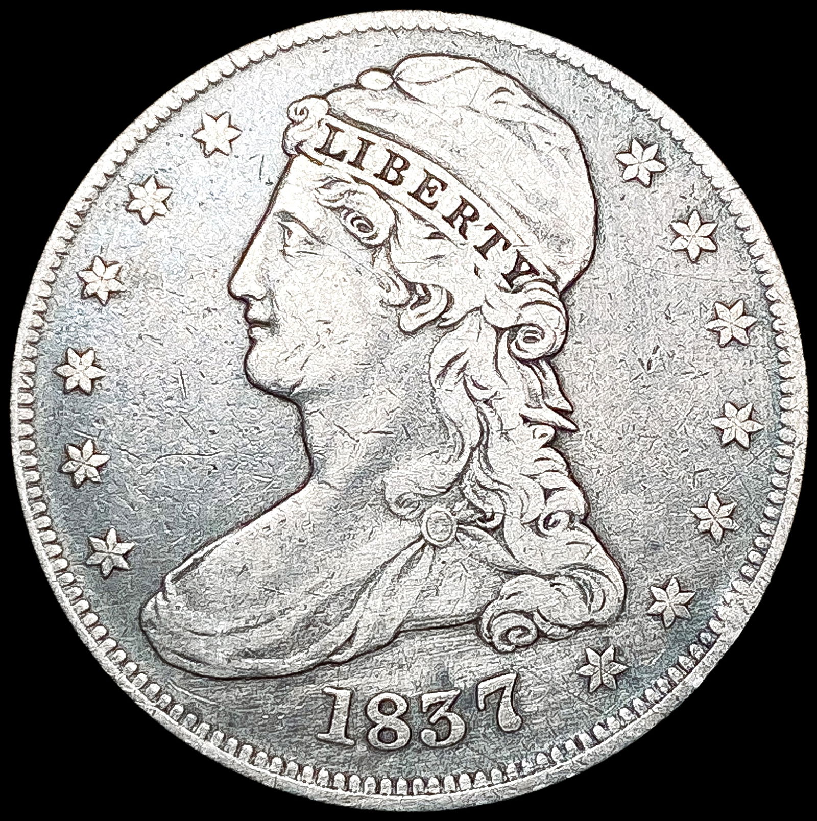 1837 Capped Bust Half Dollar NEARLY UNCIRCULATED (1 of 2)