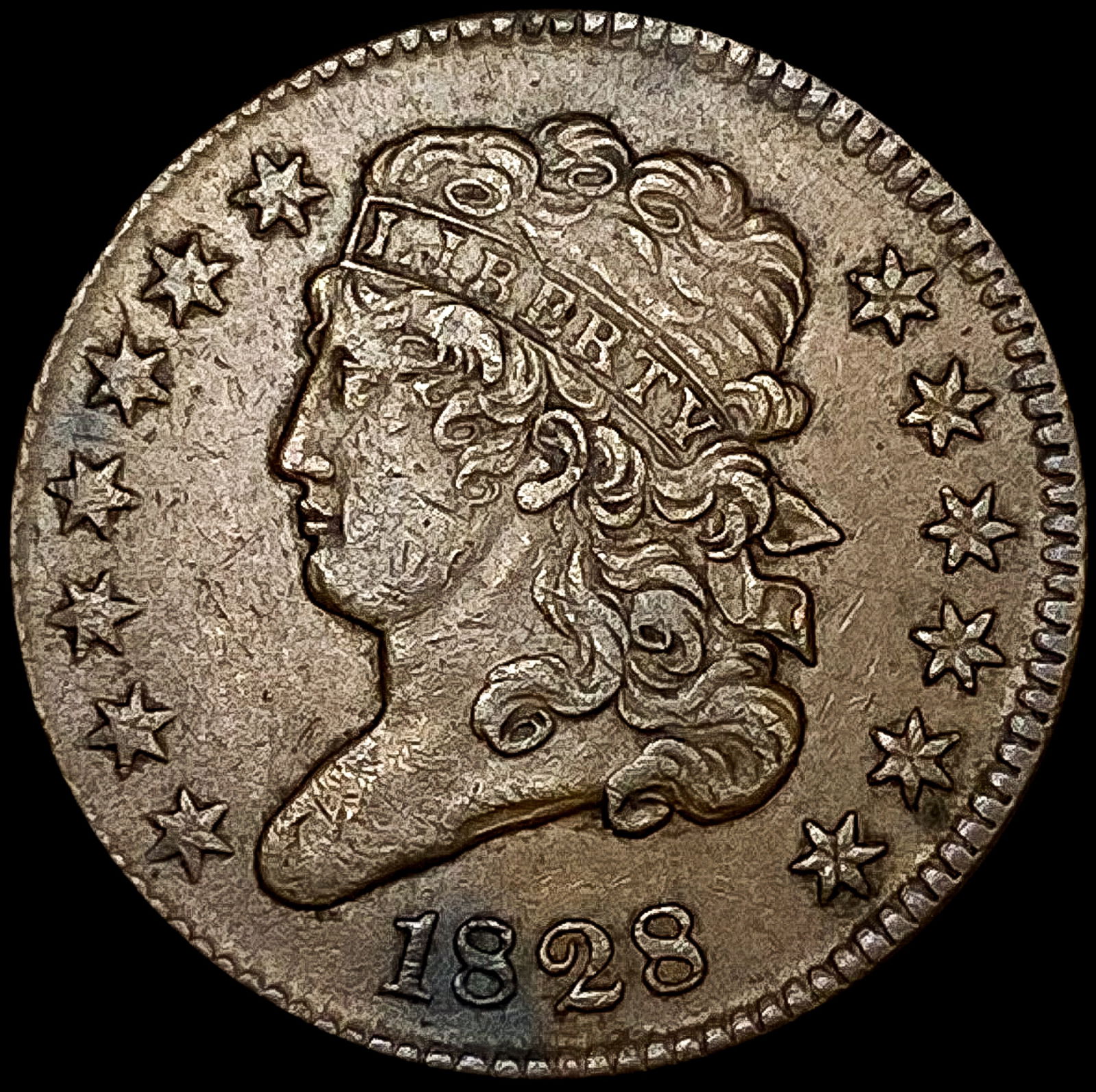 1828 13 Stars Classic Head Half Cent LIGHTLY CIRCU (1 of 2)