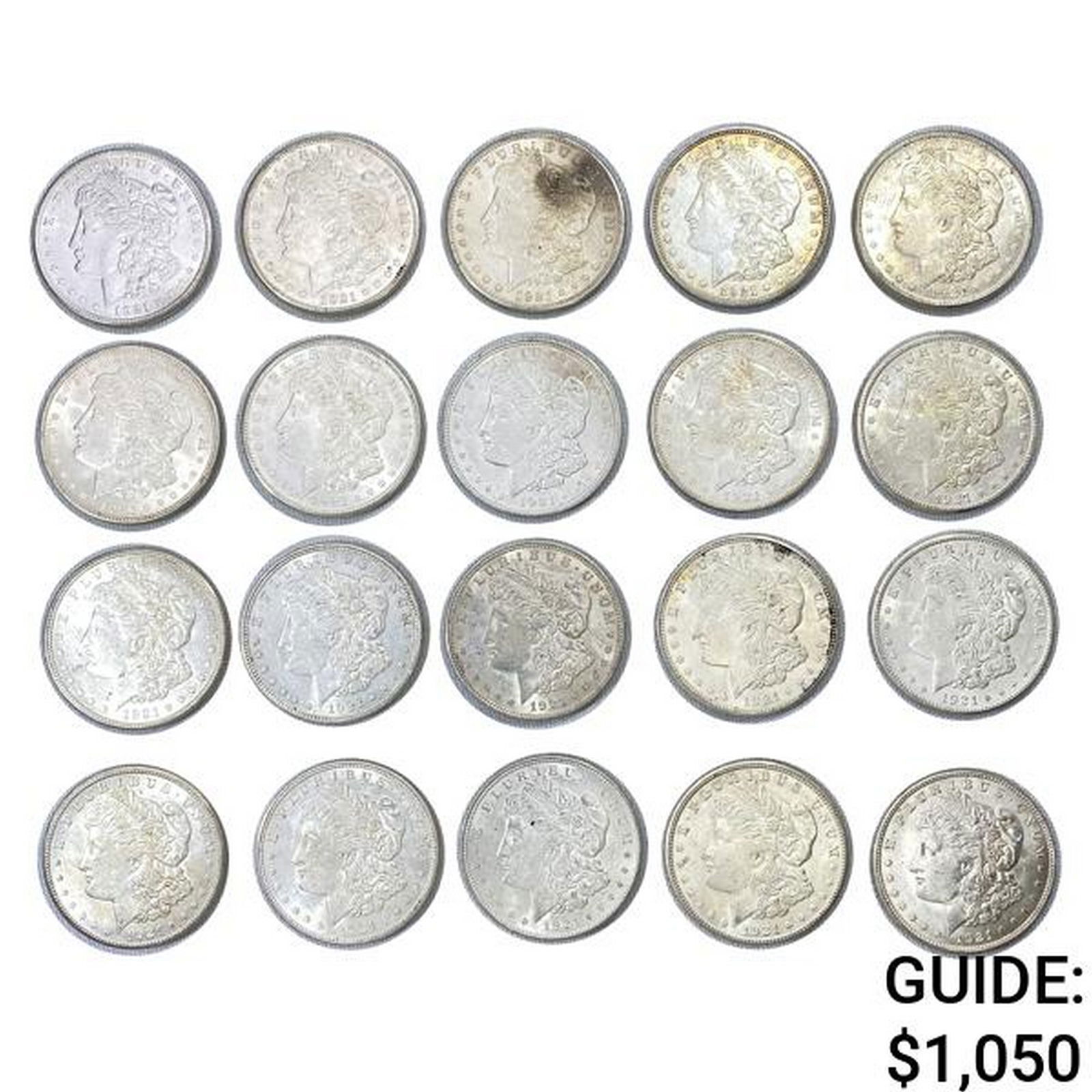1921 S / D Morgan Silver Dollars (20 Coins) (1 of 2)