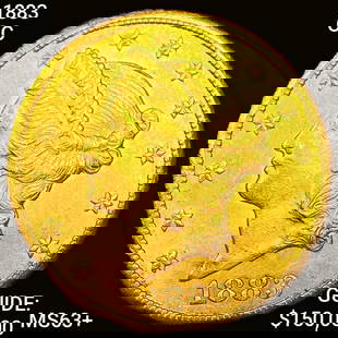 1883-CC $20 Gold Double Eagle Choice BU+: 1883-CC $20 Gold Double Eagle Choice BU+