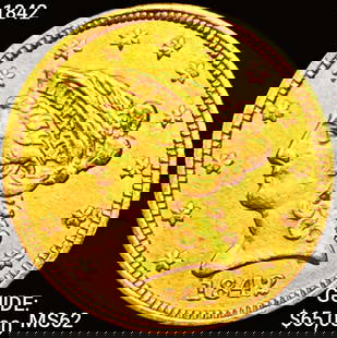 1842 $2.50 Gold Quarter Eagle: 1842 $2.50 Gold Quarter Eagle UNCIRCULATED