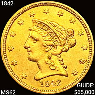 1842 $2.50 Gold Quarter Eagle: 1842 $2.50 Gold Quarter Eagle UNCIRCULATED