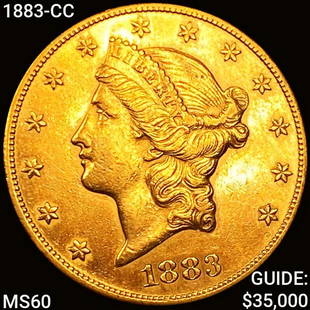 1883-CC $20 Gold Double Eagle: 1883-CC $20 Gold Double Eagle CHOICE AU