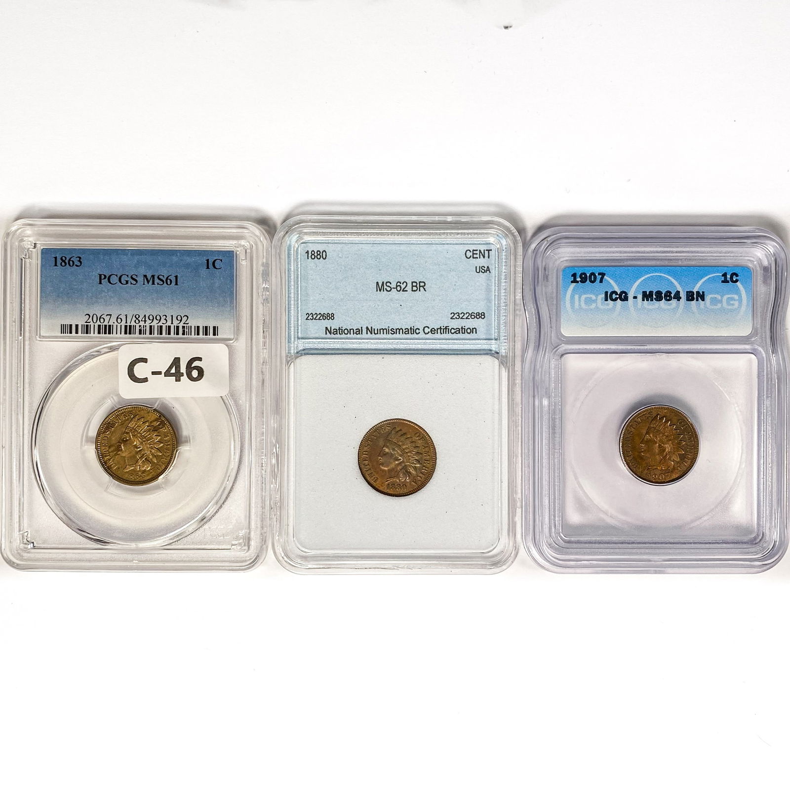 1863-1907 (Set 3) Indian Head Cent MS (1 of 2)
