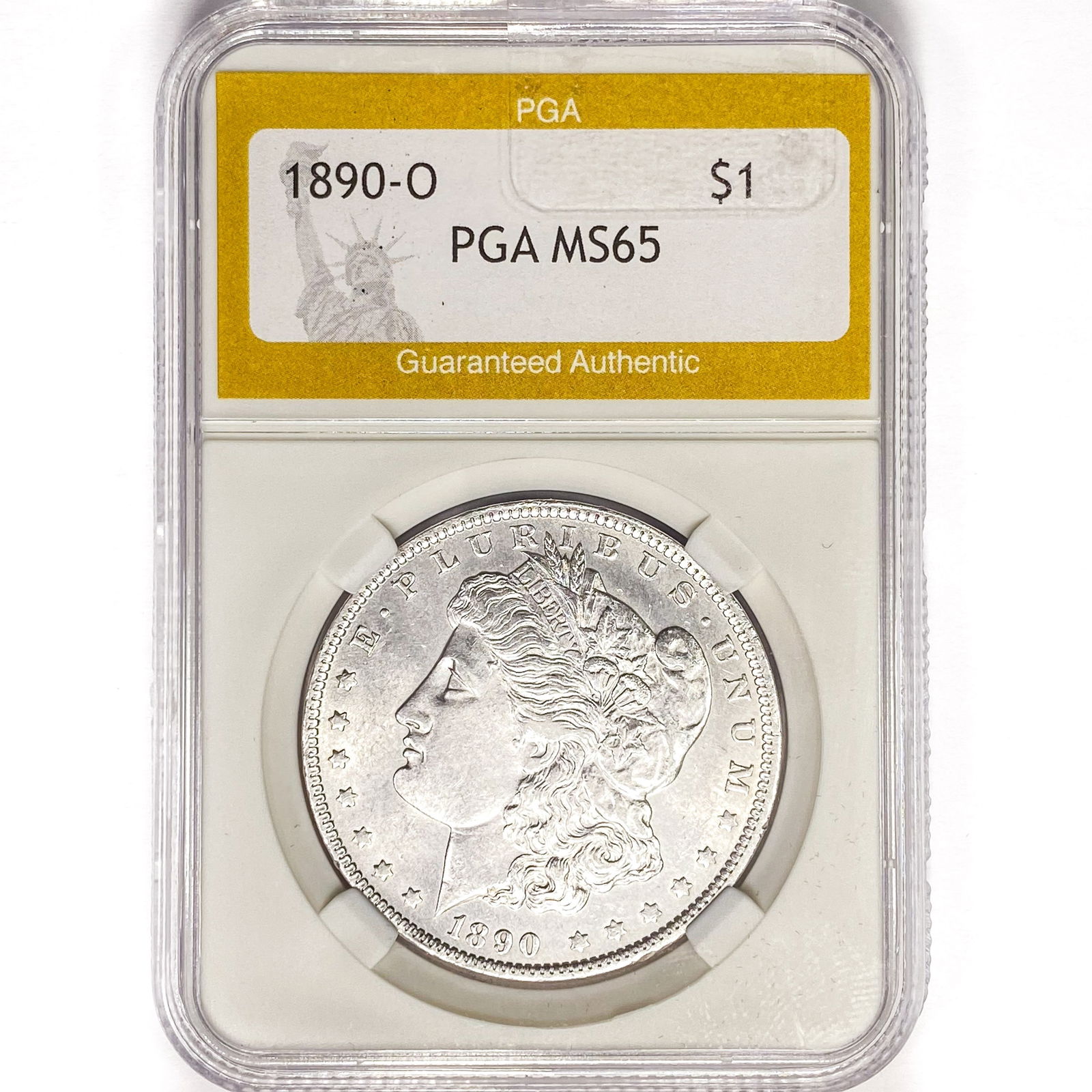 1890-O Morgan Silver Dollar PGA MS65 (1 of 2)