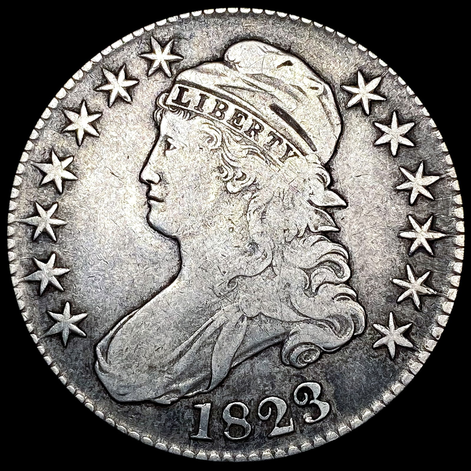 1823 Capped Bust Half Dollar NEARLY UNCIRCULATED (1 of 2)