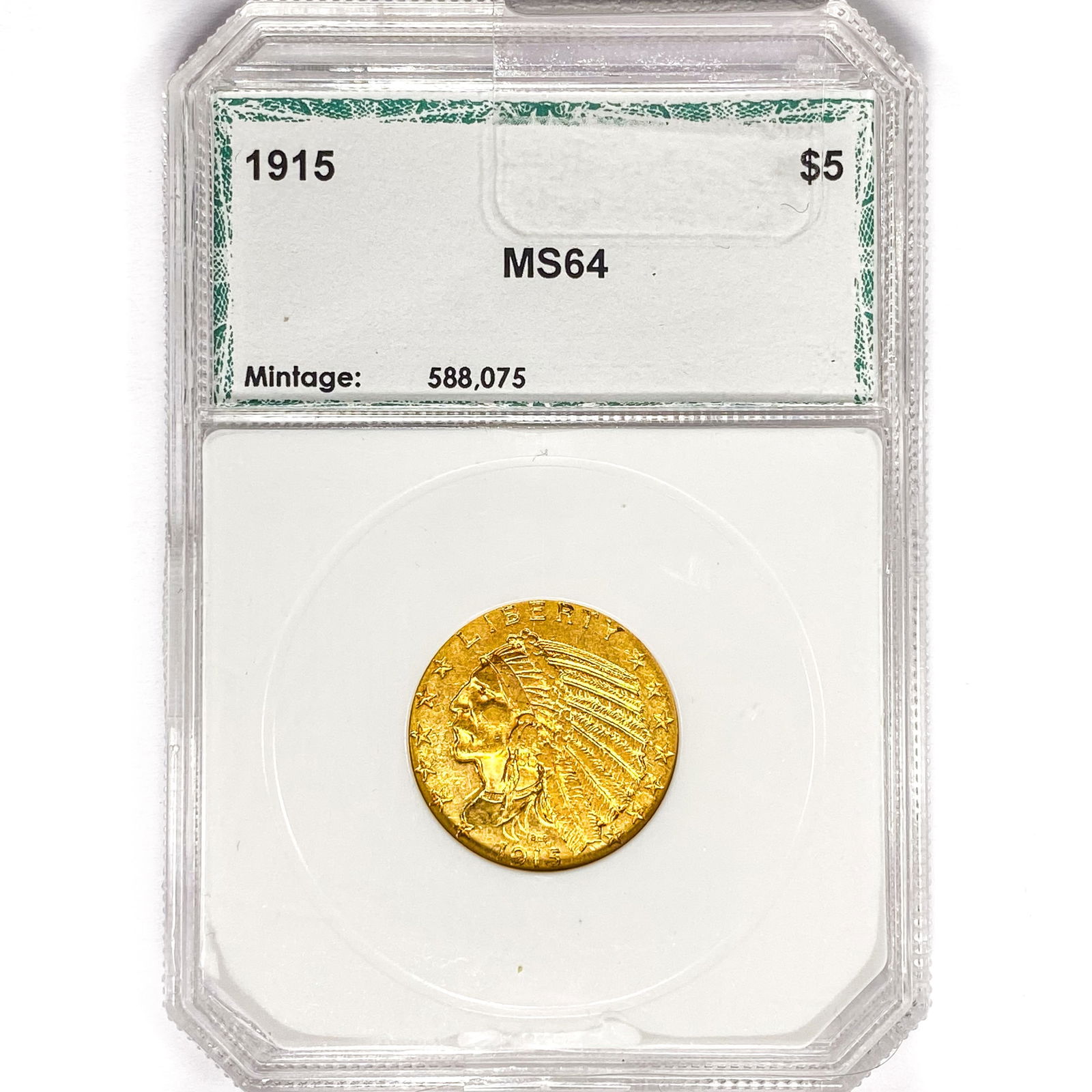 1915 $5 Gold Half Eagle PCI MS64 (1 of 2)