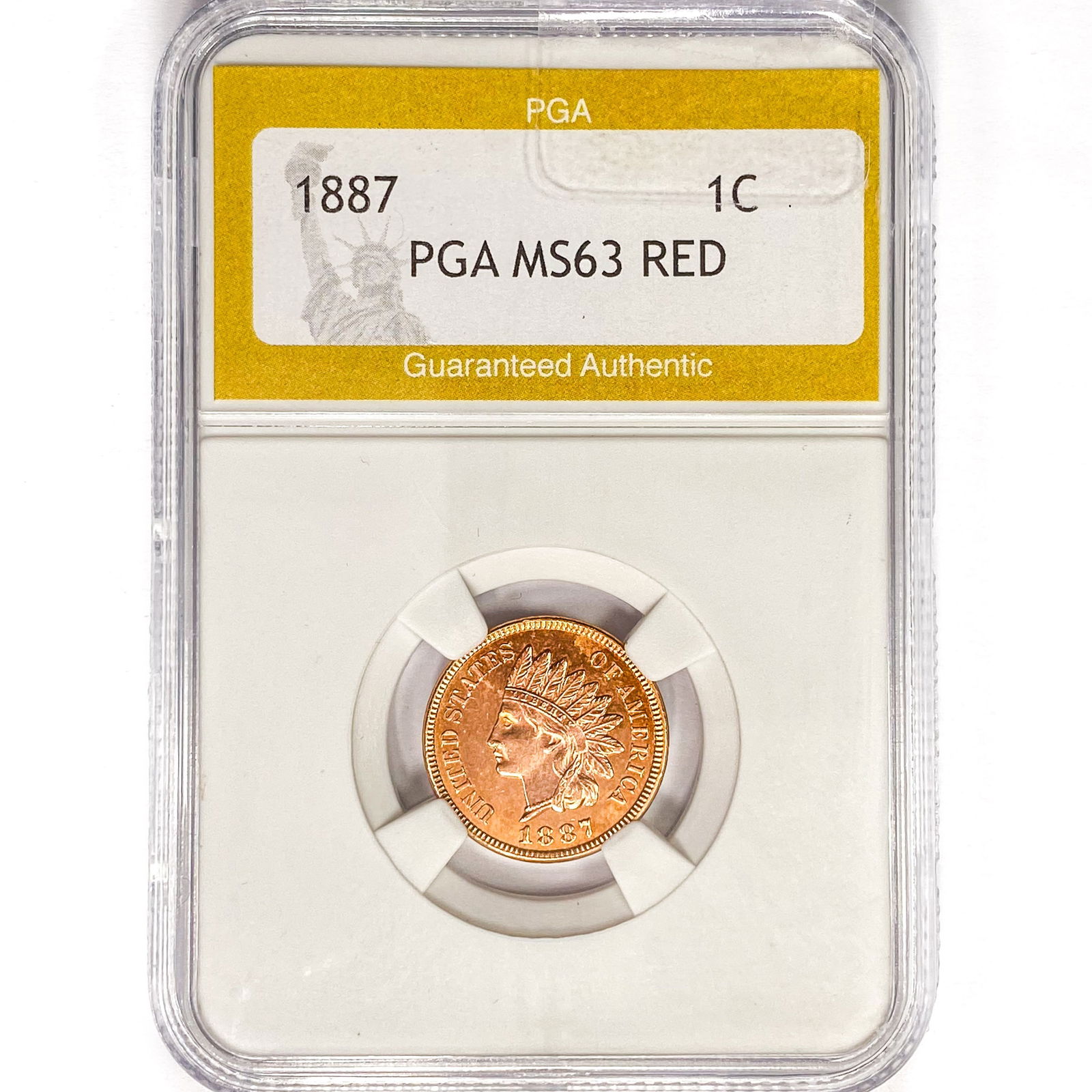1887 Indian Head Cent PGA MS63 RED (1 of 2)