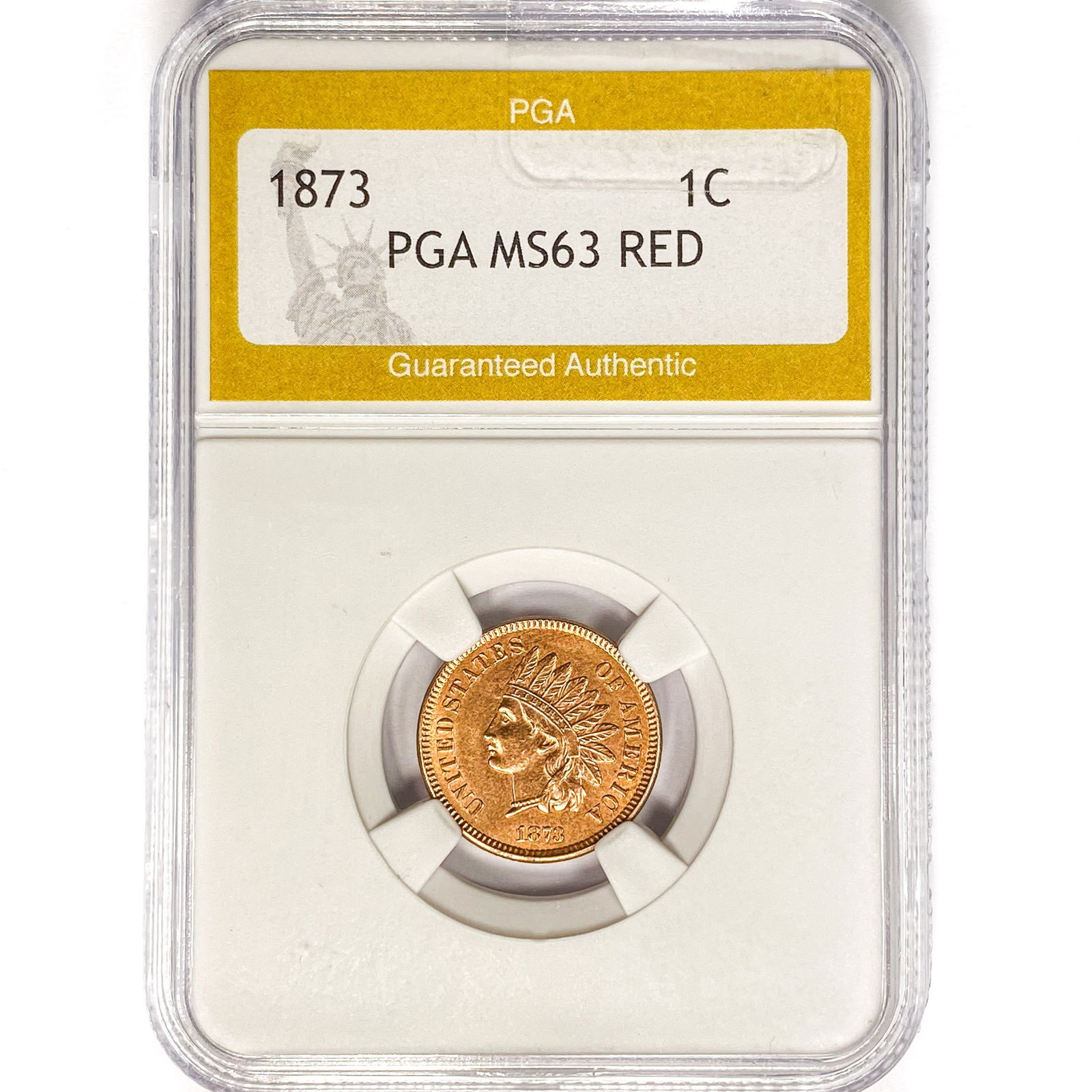 1873 Indian Head Cent PGA MS63 RED (1 of 2)