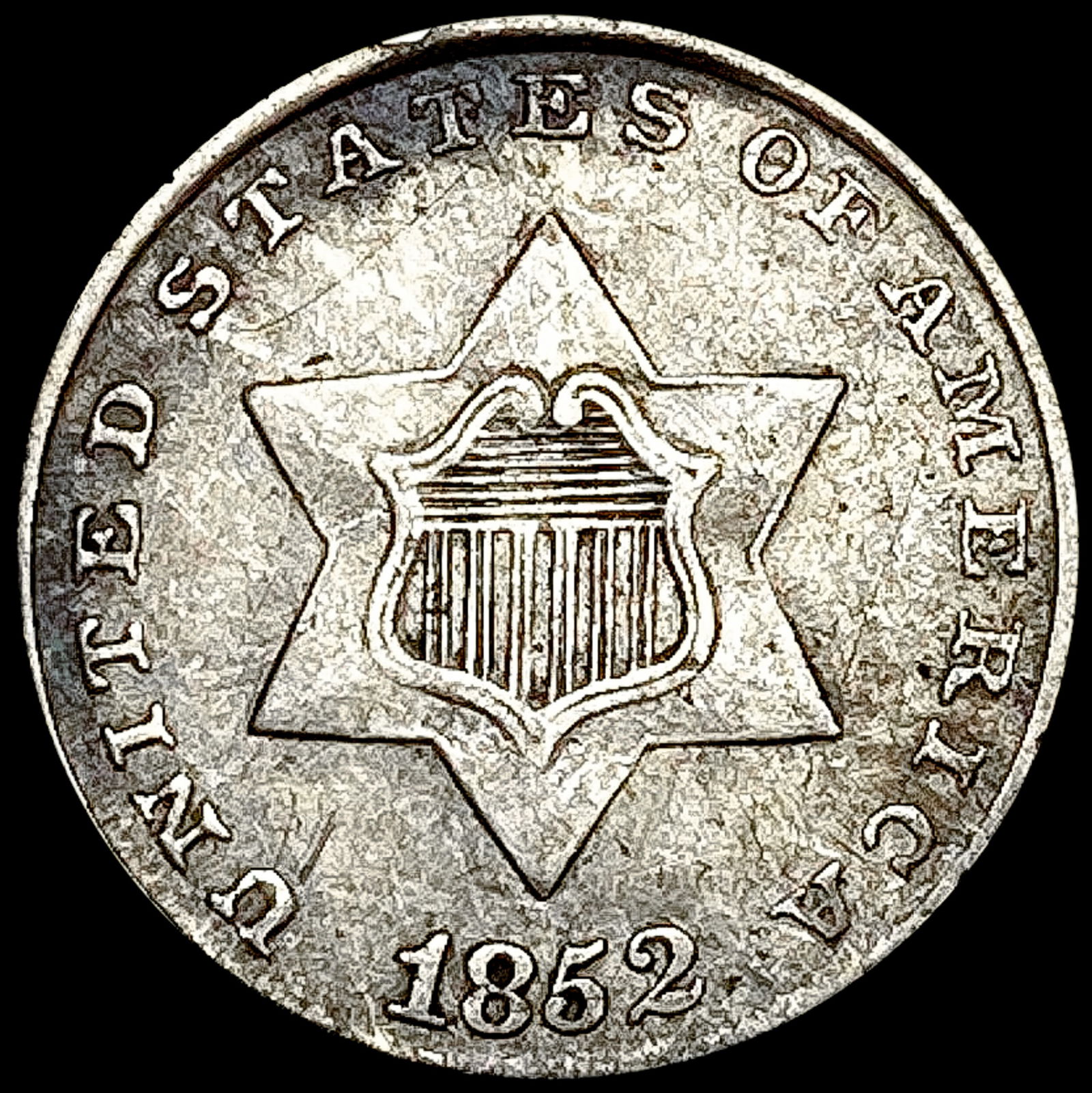 1852 Silver Three Cent CLOSELY UNCIRCULATED (1 of 2)