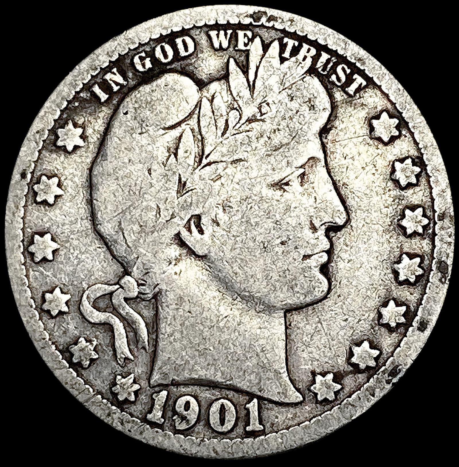 1901-O Barber Quarter NICELY CIRCULATED (1 of 2)