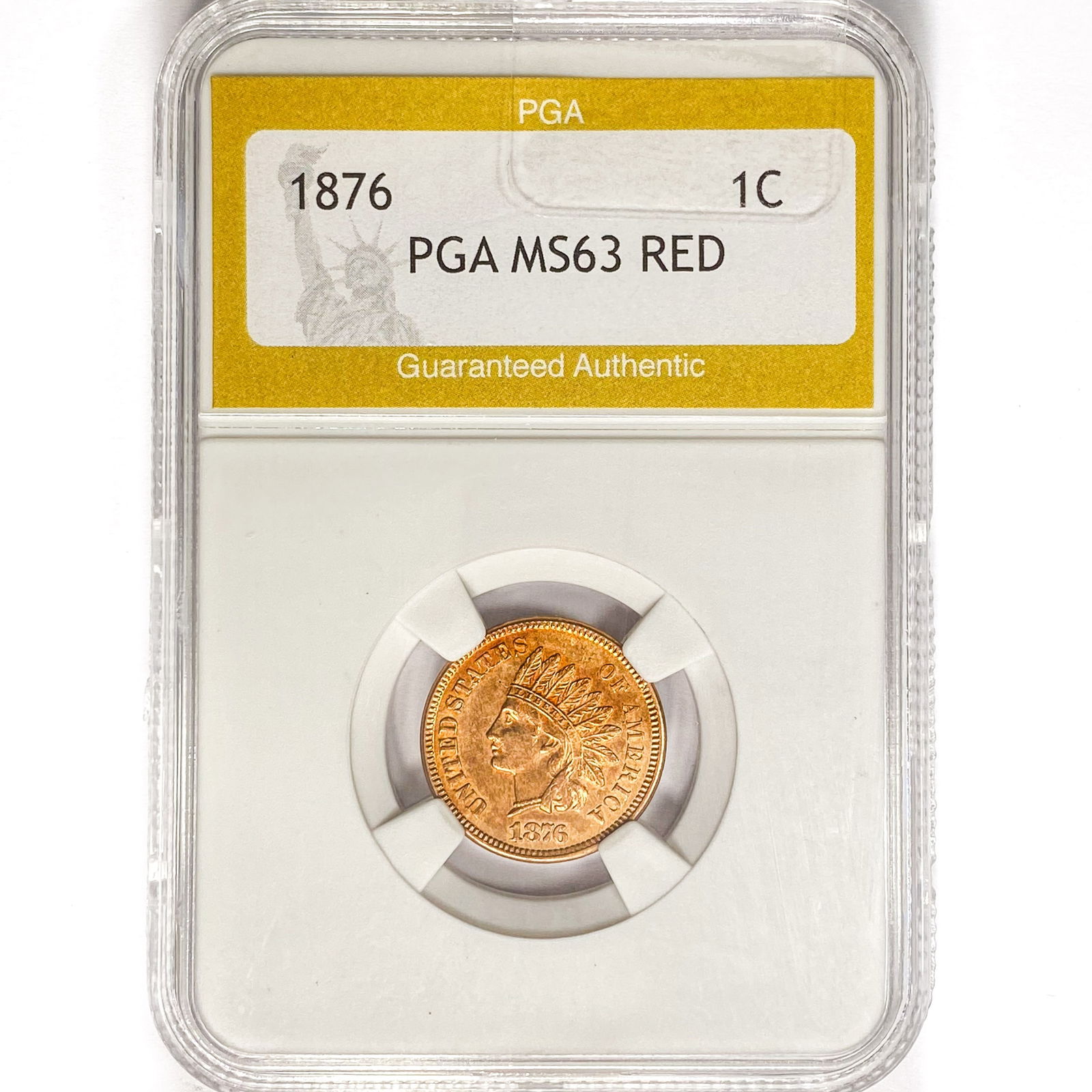 1876 Indian Head Cent PGA MS63 RED (1 of 2)