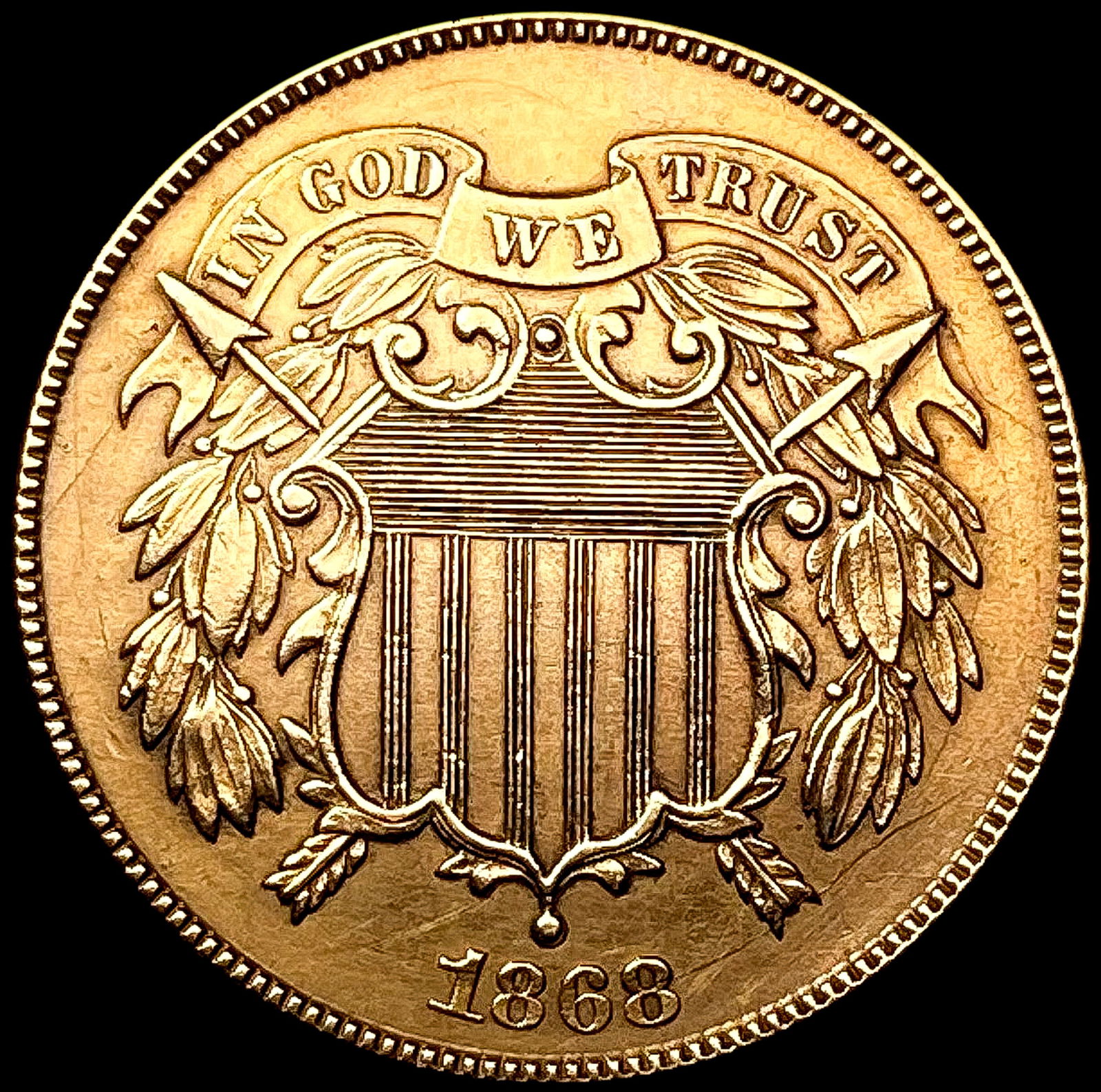 1868 Two Cent Piece CLOSELY UNCIRCULATED (1 of 2)