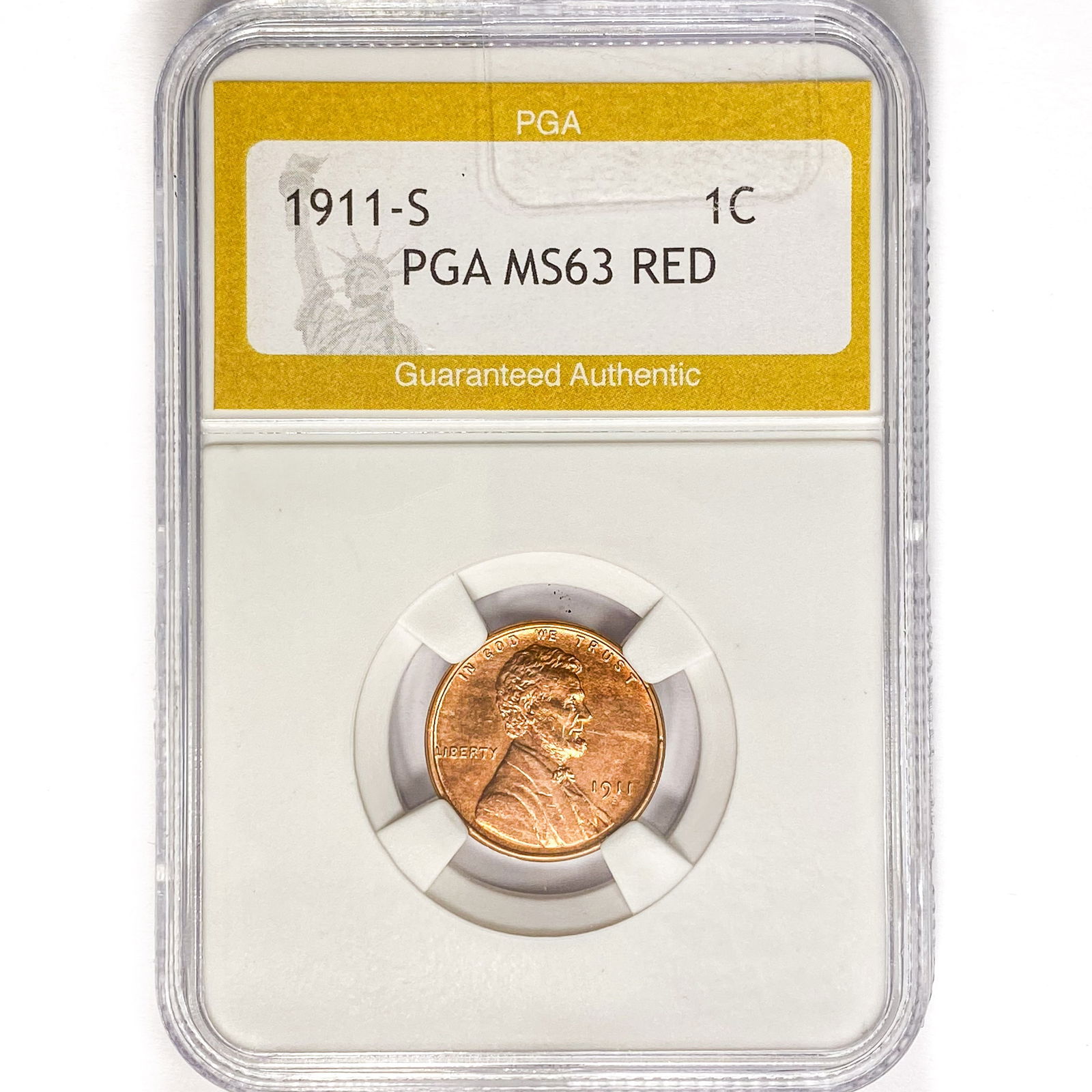 1911-S Wheat Cent PGA MS63 RED (1 of 2)