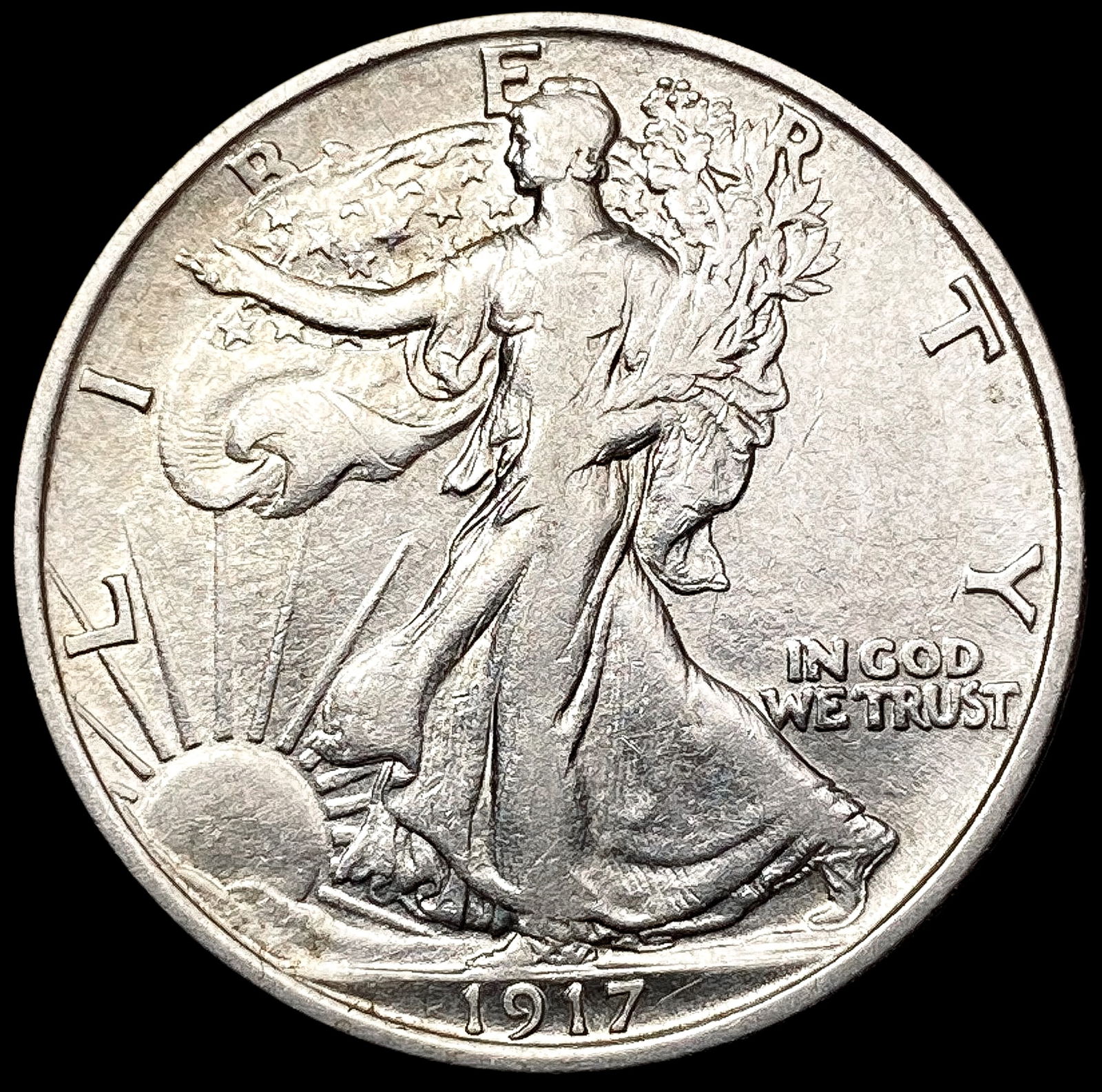 1917 Walking Liberty Half Dollar CLOSELY UNCIRCULA (1 of 2)
